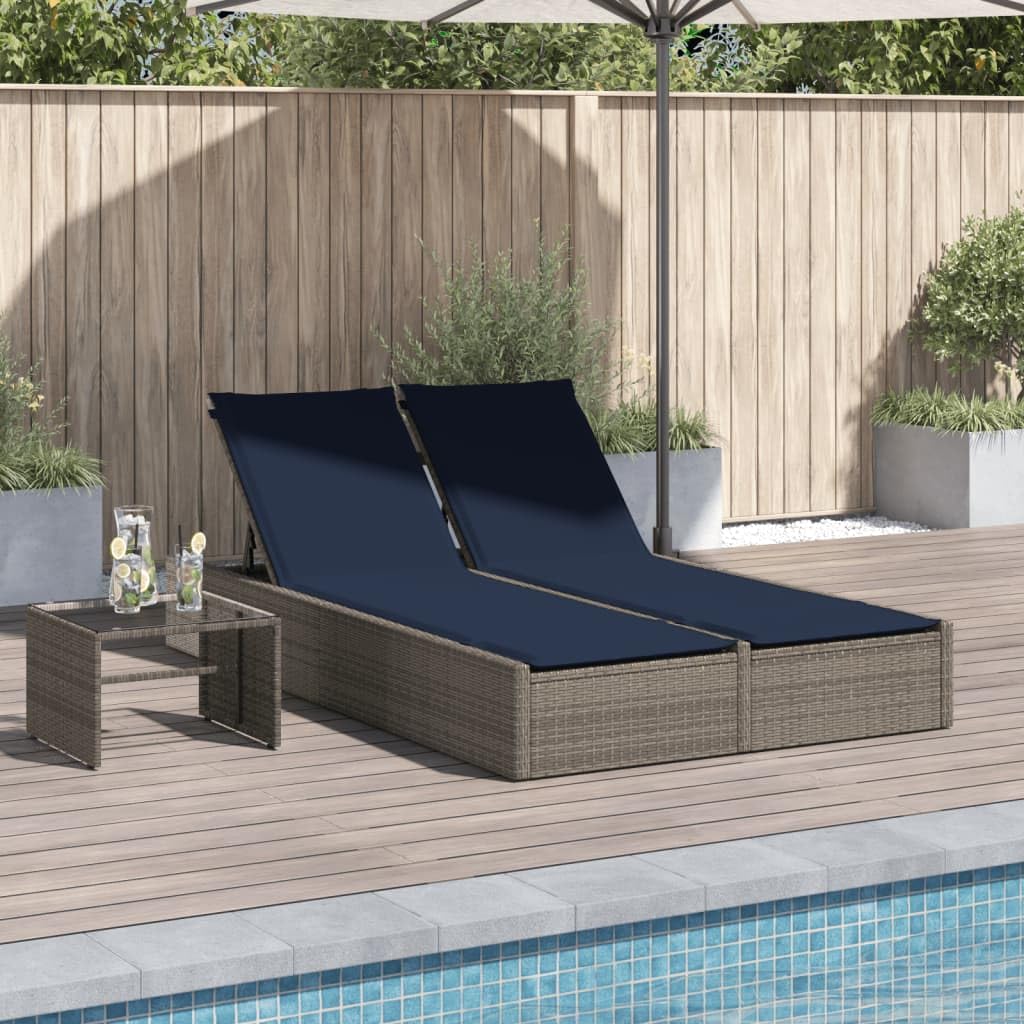 Chaise longue double polyrotin pour en finir avec le mal de dos grâce au dossier réglable