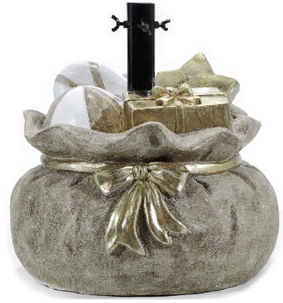 Supporto Piede per Albero di Natale Oro Base Sacco pacchi Regali Stella Decorazioni Natalizie Bambini Felici