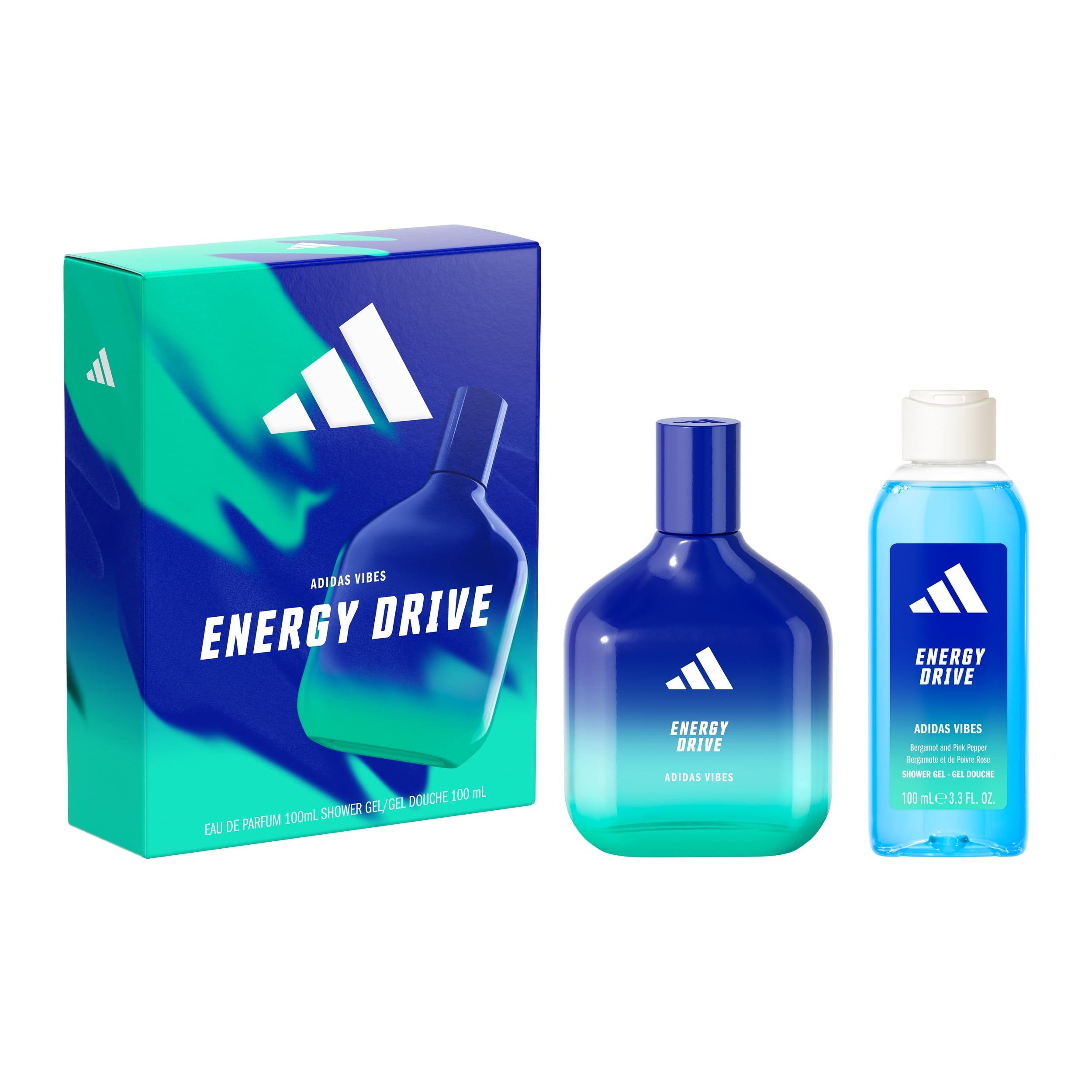 adidas Vibes Giftset including Energy Drive Eau de Parfum (100ml) and Shower Gel (100ml)