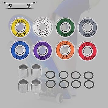Skateboard Bearing ABEC-11 High Carbon Steel Durable Stable Dustproof Performance Skateboard Bearings ABEC-11 Skates Wheel Roller Anti-corrosion Ball Bearings Wheel Parts