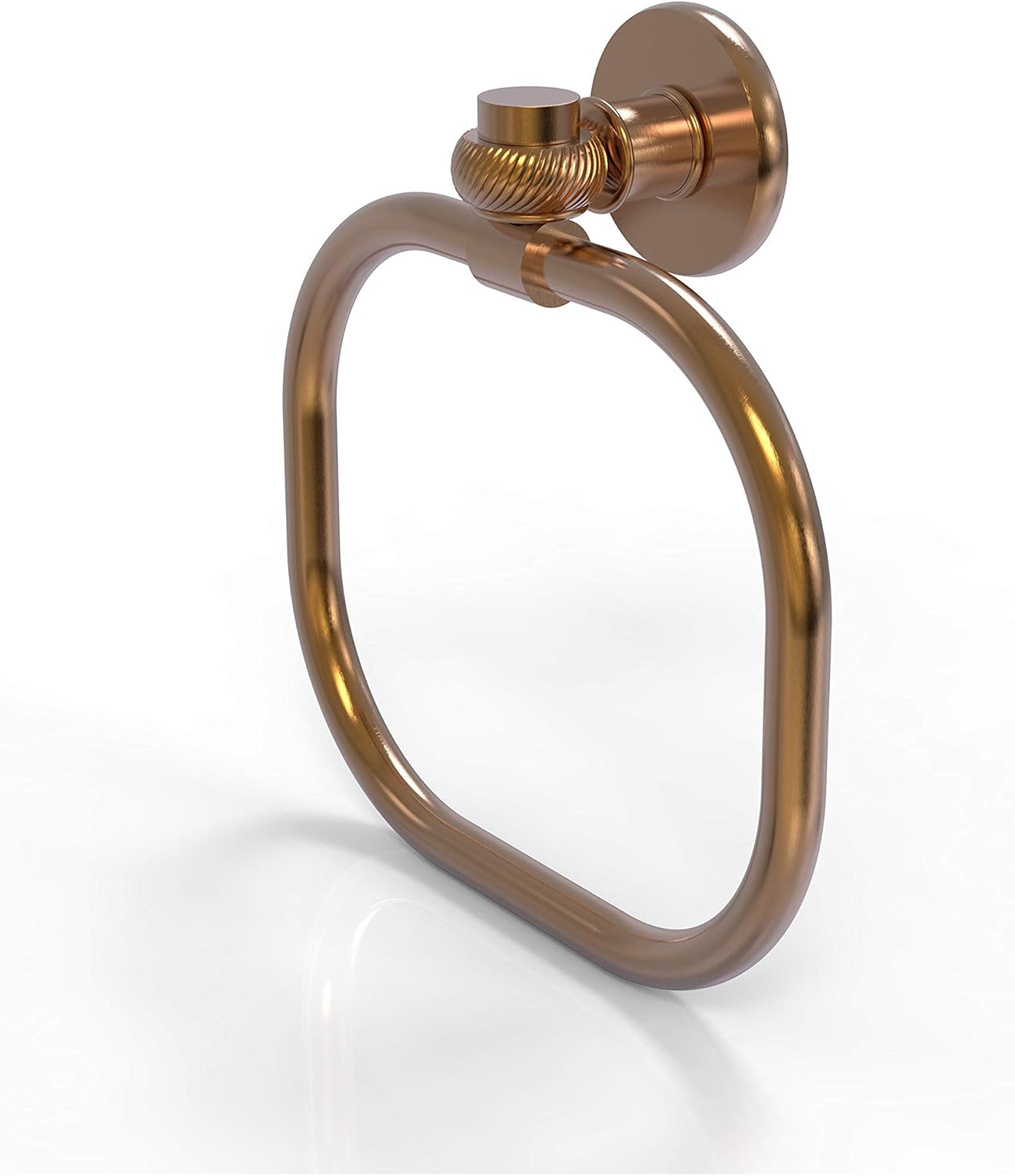 Allied Brass 2016T-SN Continental Collection Twist Accents Towel Ring, Satin Nickel