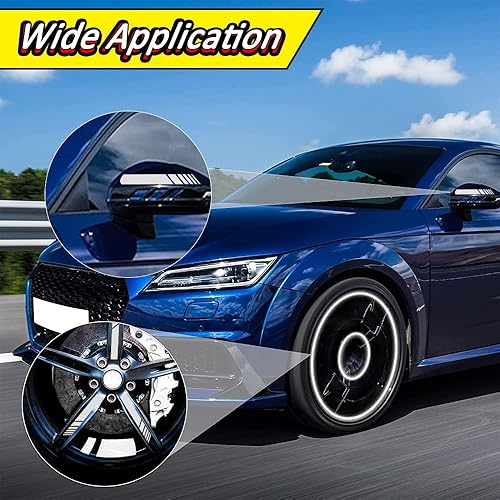 Miniatura 5 de 1 par de calcomanías para espejo retrovisor de automóvil, calcomanías de bricolaje para carrocería lateral, calcomanías de rayas para espejos