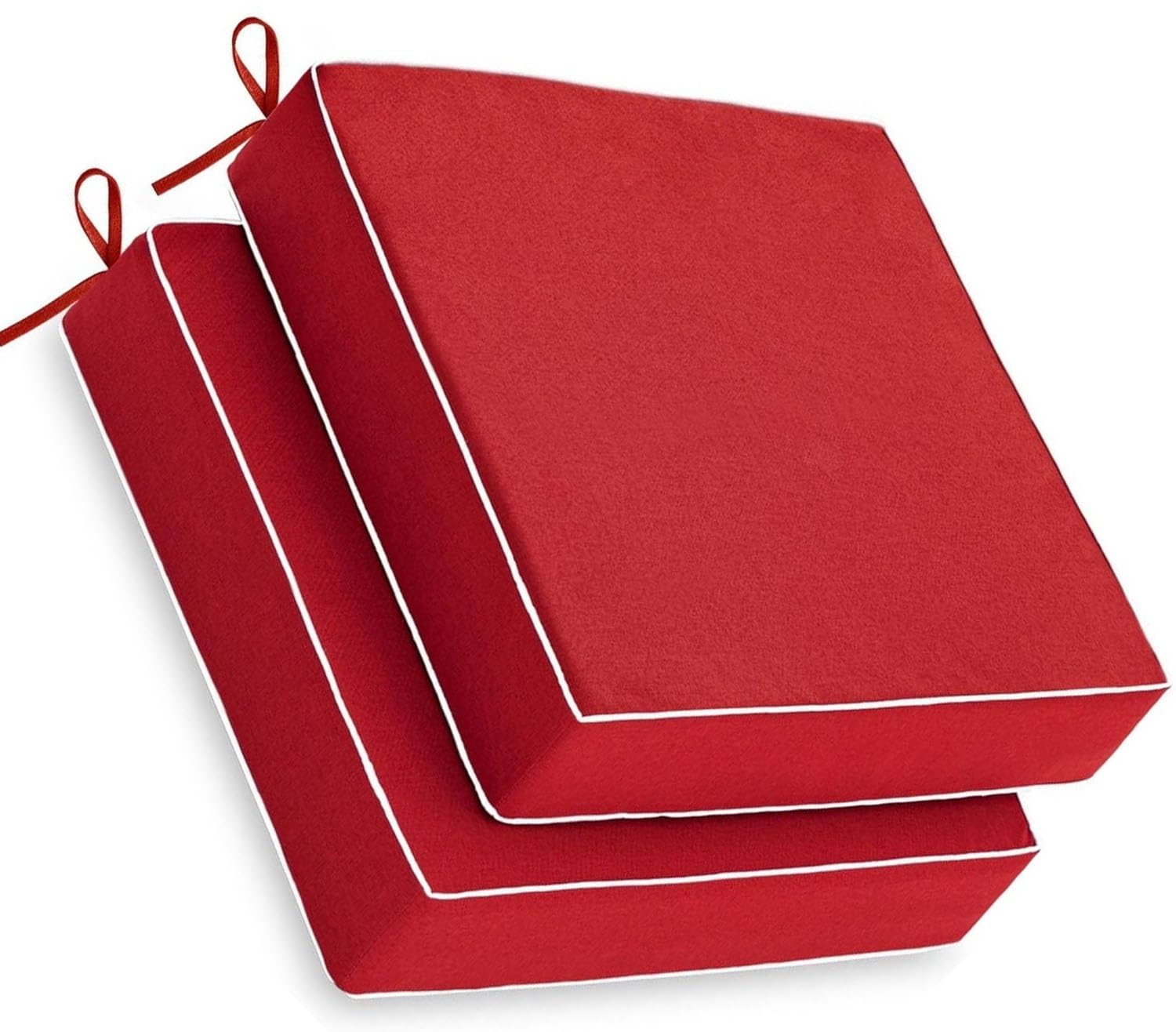 Set di 2 cuscini impermeabili per esterni, con laccetti, colori resistenti allo sbiadimento, per patio, giardino, divano, 20x20x4in / 51 x 51 x 10 cm