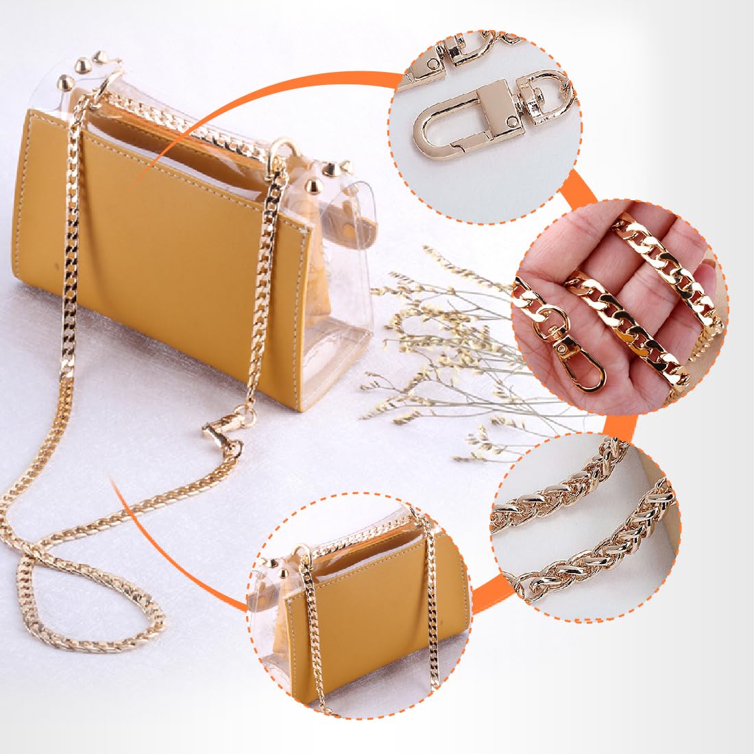 Catena Per Borsa Tracolla - 120 Cm, Metallica, Regolabile - Per Borse, Portafogli E Frizioni - Foto 11