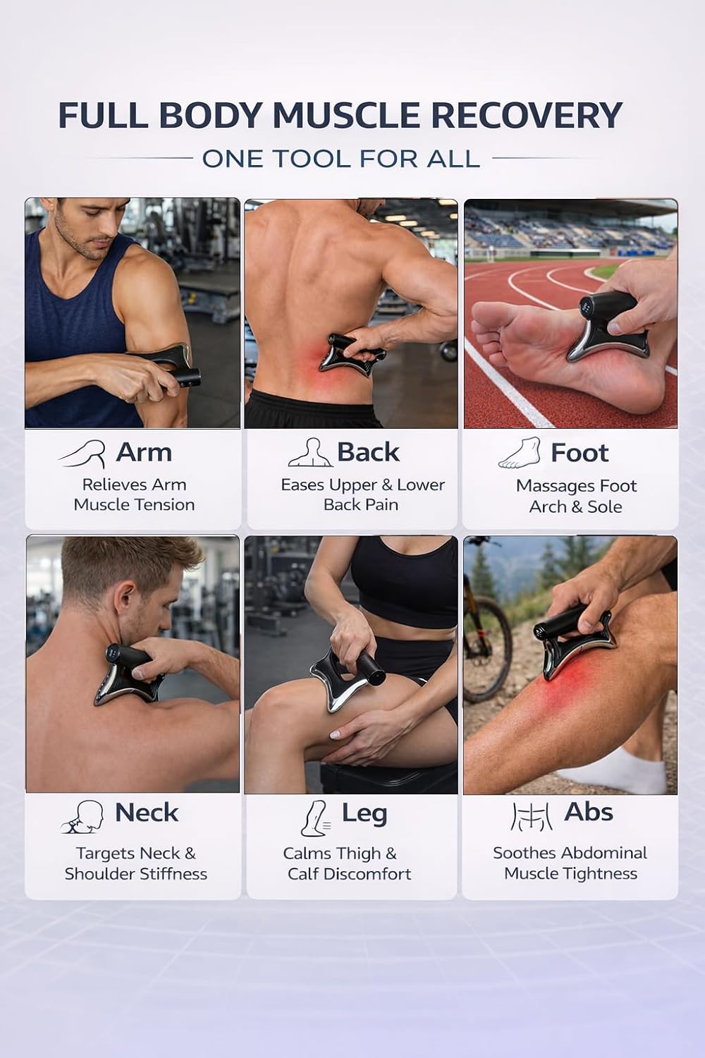 Heated Muscle Scraper Tool, Fascia Release Full Body Contouring Machine, Muscle Scraper Tool Features Modes: Vibration, Heat Therapy and Microcurrent, Fascia Instant Muscle Relaxation Soreness Relief