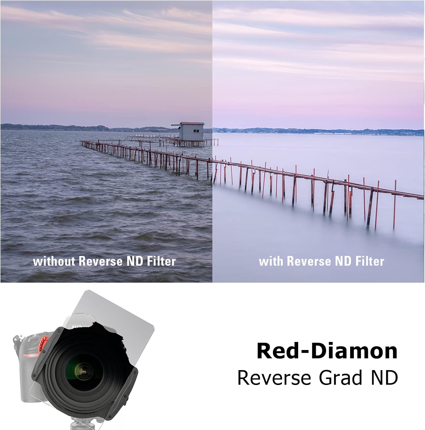 Haida Square Rectangular GND Filter 100 x 150mm Multi-Coated Optical Glass Nano Coatings Red Diamond Hard-Edge Reverse-Graduated Neutral Density ND0.9 (3-Stop)