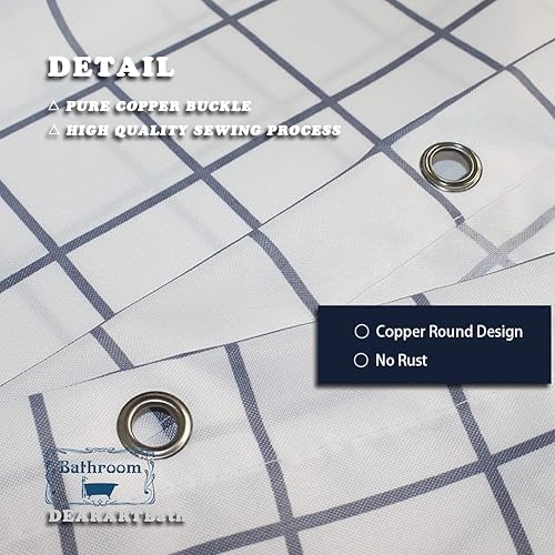 Miniatura 7 de DEARART Bath - Cortina de ducha con borde dorado para baño, 72 x 72 pulgadas, juego de cortina de ducha de tela con ojales y ganchos, 100%