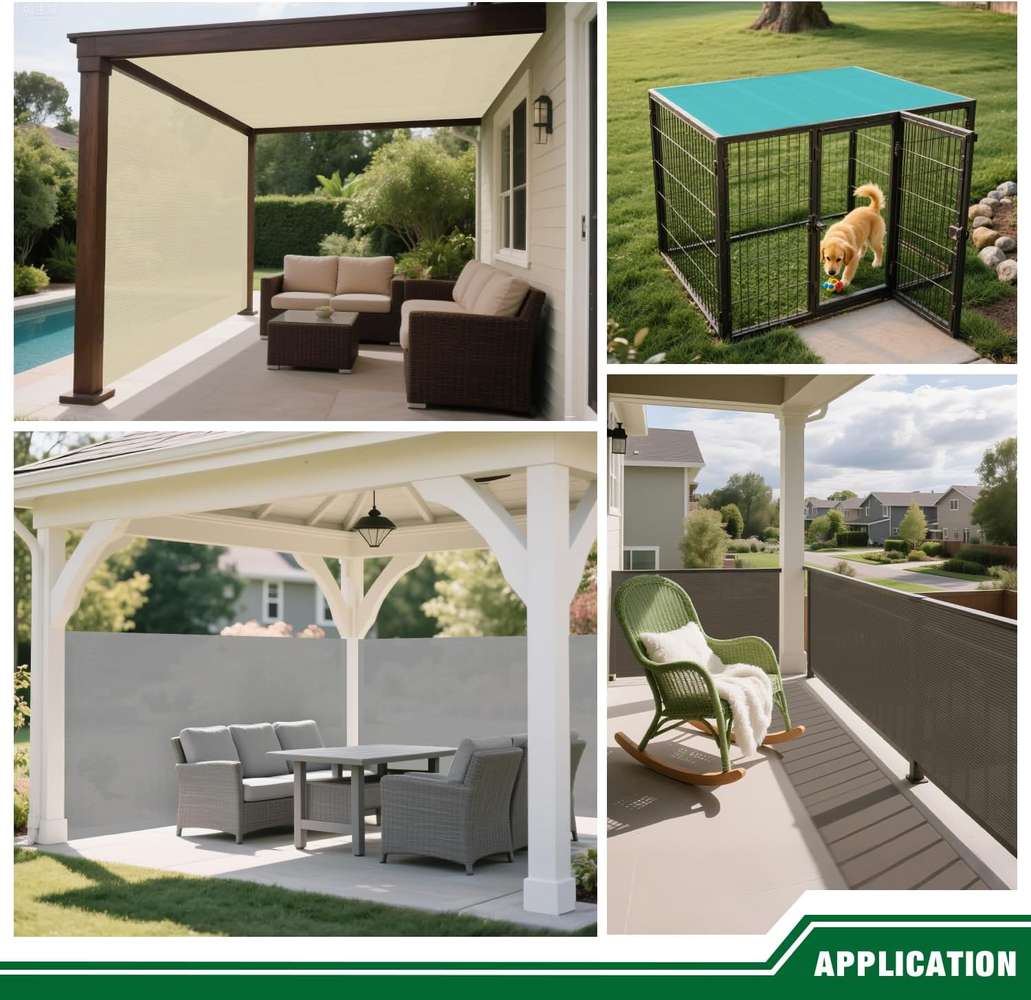 8'x15' Shade Cloth Sun Shade Fabric Roll Replaceable Canopy Pergola Cover UV Block Sunshade Sail Screen for Outdoor Patio Garden Gazebo Porch Deck, Brown