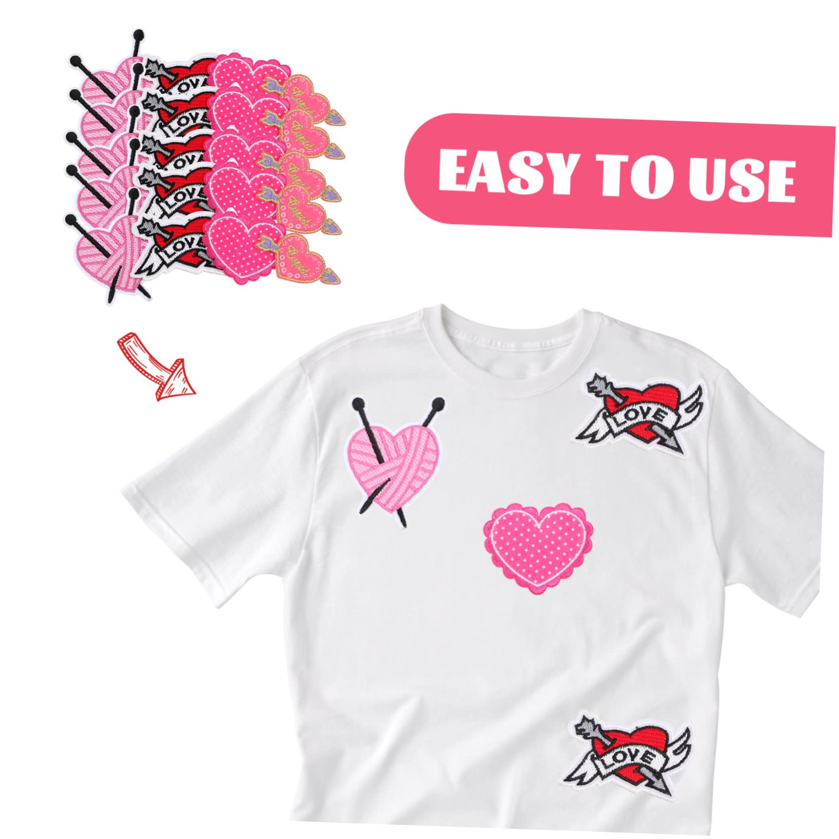Uonlytech 4 Set Toppe Termoadesive Cuore Ricamate Per Riparazione Abbigliamento Patch Versatili Per Decorare Jeans Borse E Articoli Fai Da Te 20 Pezzi * 4