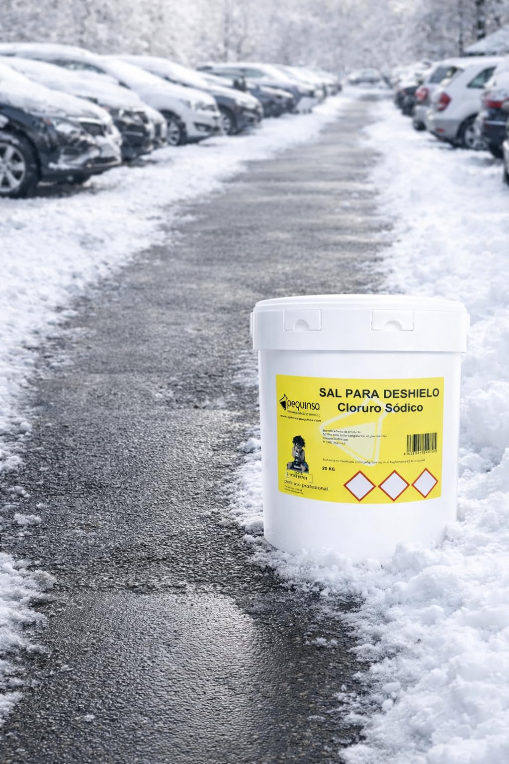 Sel pour faire fondre la glace dans les accès, les routes, les parkings. Seau de 20 kg.