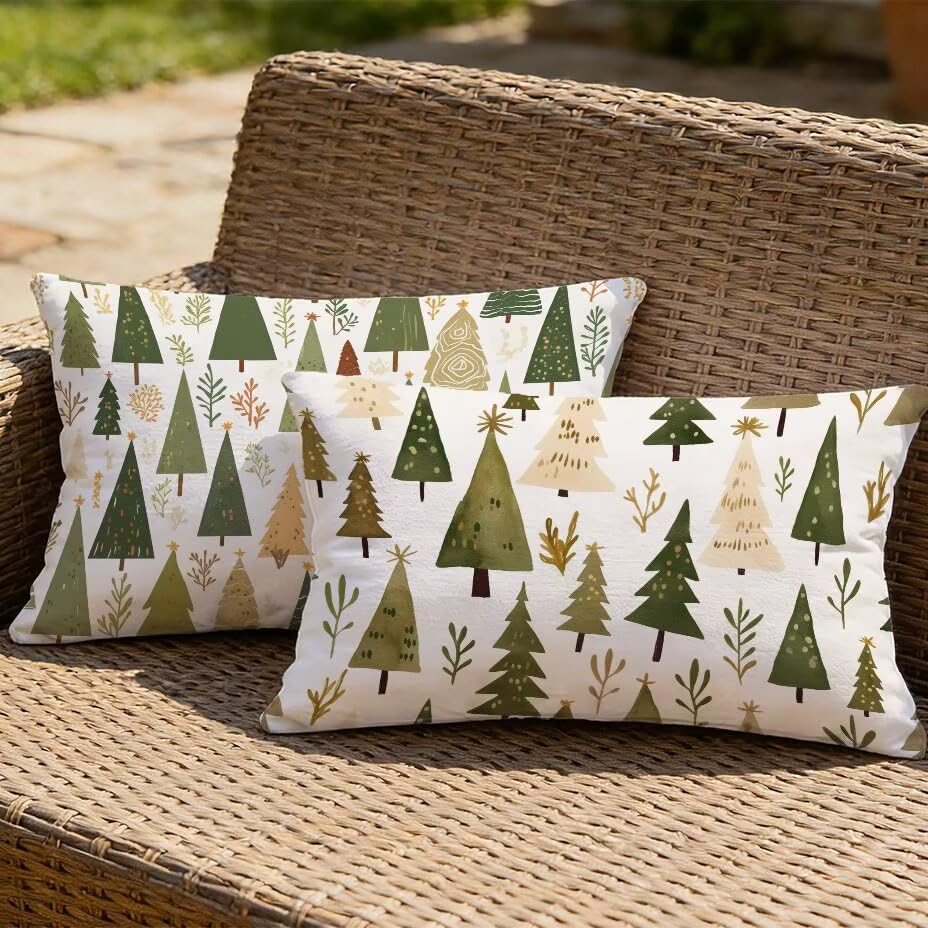 Housse de coussin extérieur 50x70 cm lot de 2 imperméable blanc aspect lin - 2