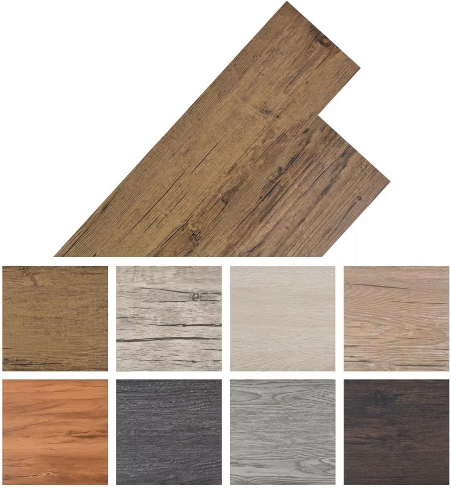 Roderick - Plancha de suelo autoadhesiva (PVC, 5,02 m2, madera de nogal, PVC), color marrón