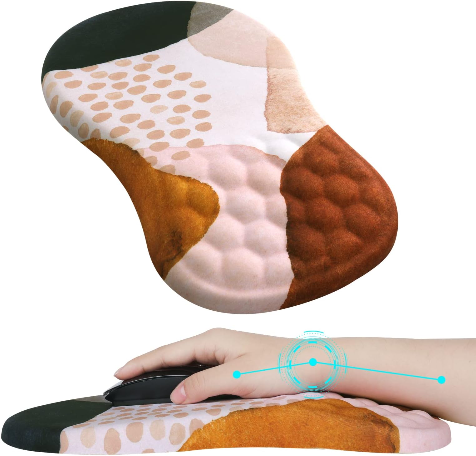 iCasso Mouse Pad with Wrist Rest, Ergonomic Mouse Pad,13x8 inch Pain Relief Keyboard Wrist Rest, Comfortable Memory Foam Mousepad with Non-Slip PU Base Mouse Pads for Desk Computer Home Office