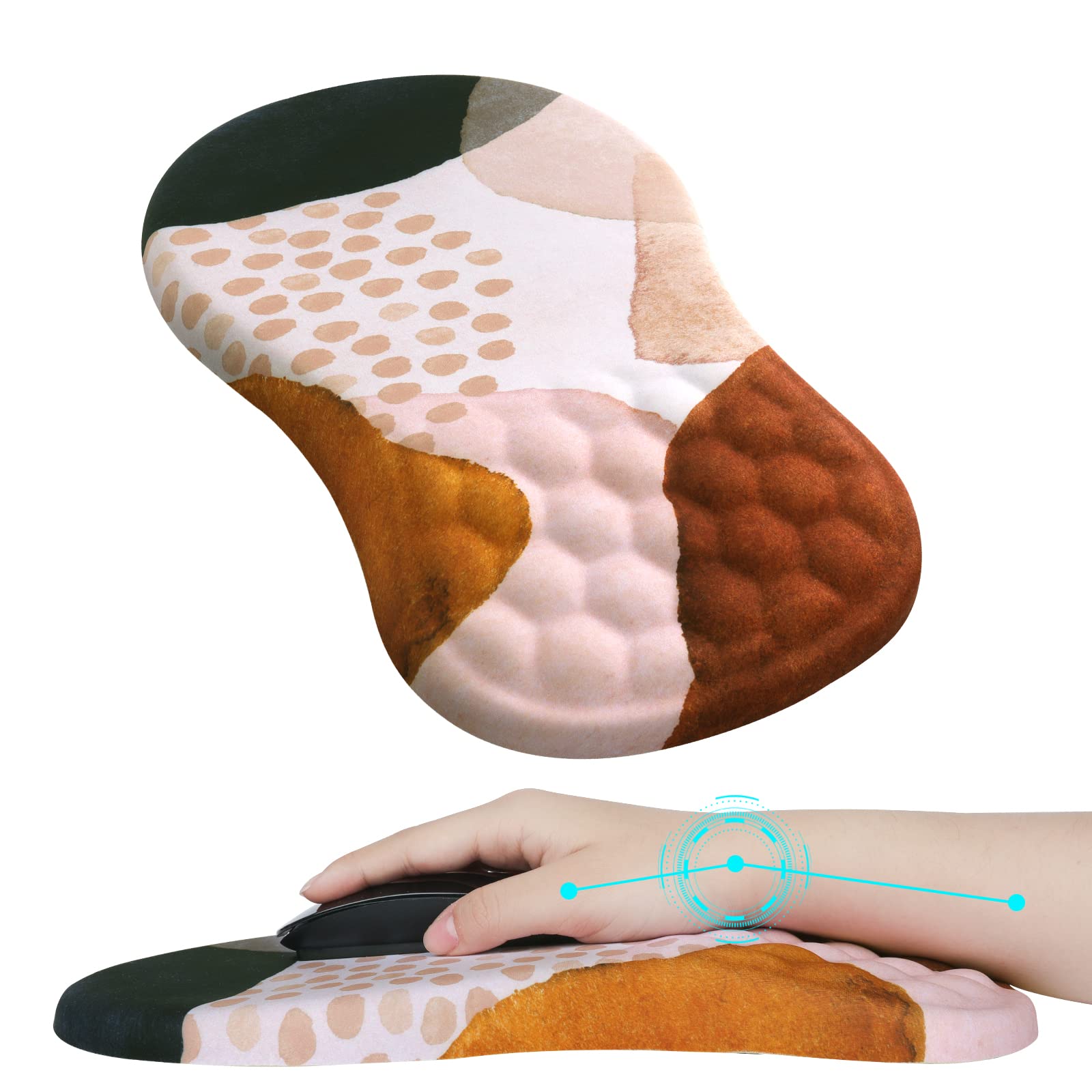 iCasso Mouse Pad with Wrist Rest, Ergonomic Mouse Pad,13x8 inch Pain Relief Keyboard Wrist Rest, Comfortable Memory Foam Mousepad with Non-Slip PU Base Mouse Pads for Desk Computer Home Office