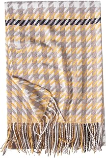 Womens Fashion Long Shawl Houndstooth Plaid Winter Warm Plaid Large Scarf Shawl Women Head Scarves