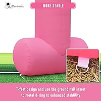 Vista 6 de Arco inflable de línea de meta de arranque de 20 pies rosa con potente soplador