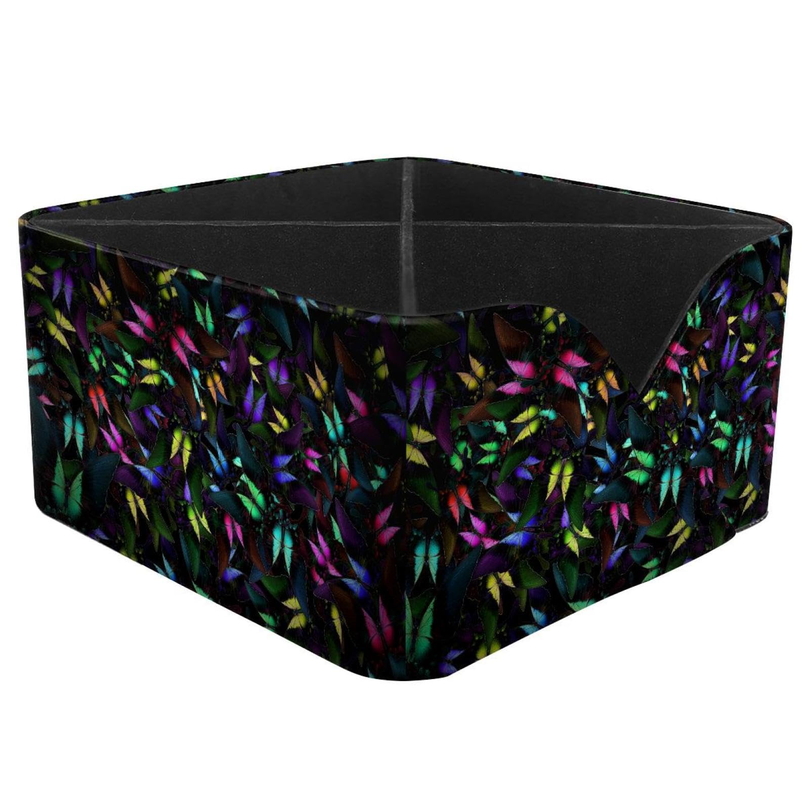 KengjuTesu Butterflies Desktop Organizer Pen Holder, Rectangular Pencil Cup for Office, Study and Makeup Stations