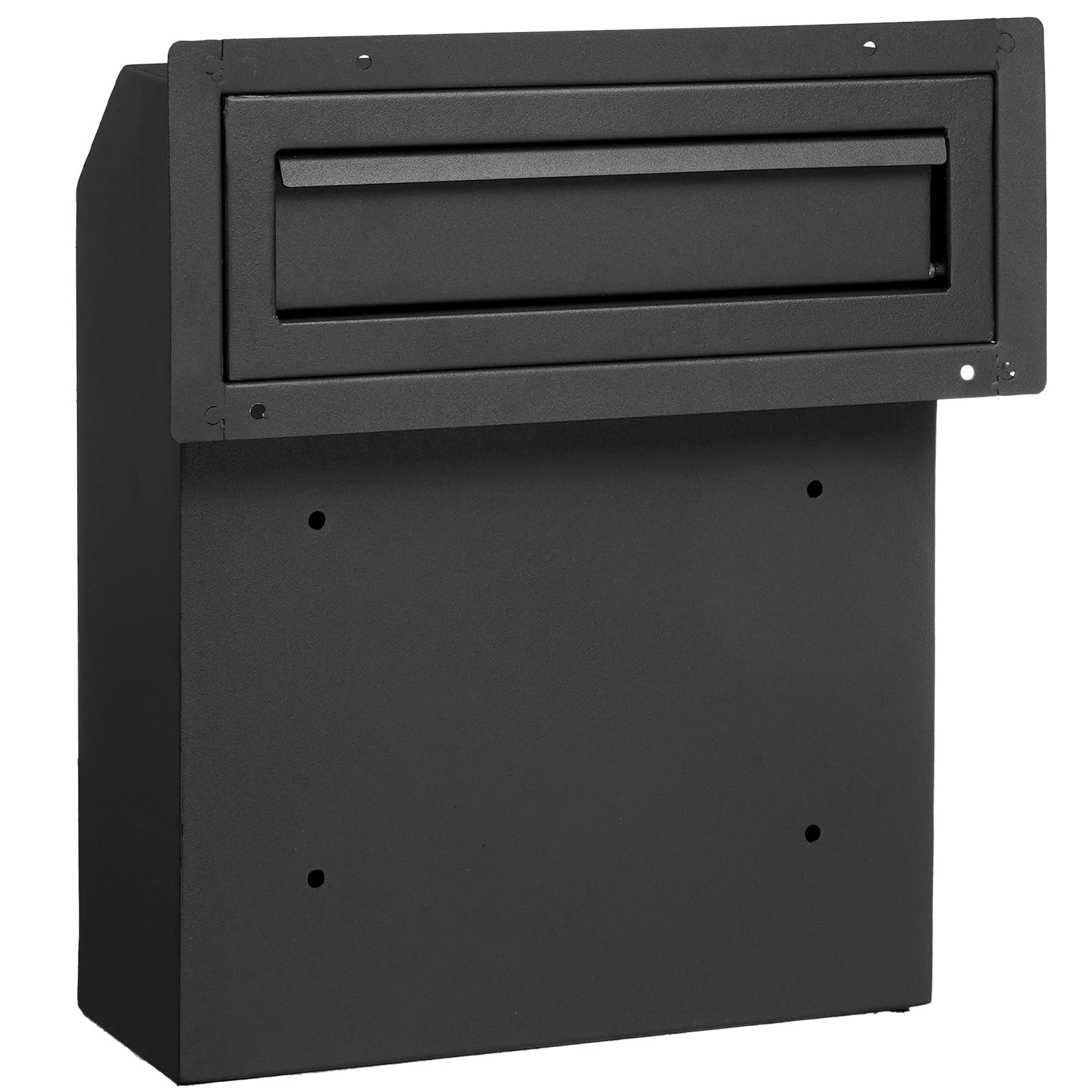 VEVOR Skrzynka pocztowa do zabudowy, 305 x 155 x 360 mm, skrzynka pocztowa przez drzwi, 43 mm, solidna stal, szyfrowy zamek szyfrowy do listów, kluczy, domu, biura, czarna