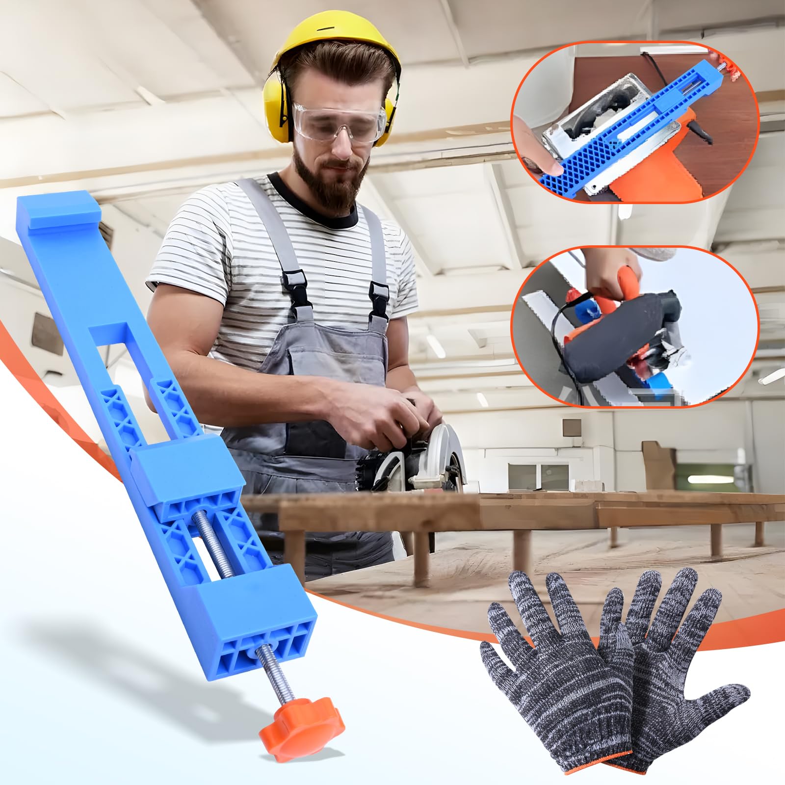 Adjustable Cutting Machine Base Guide, Portable Adjustable ABS Cutter Holder, Circular Saw Guide Rail - Image 2