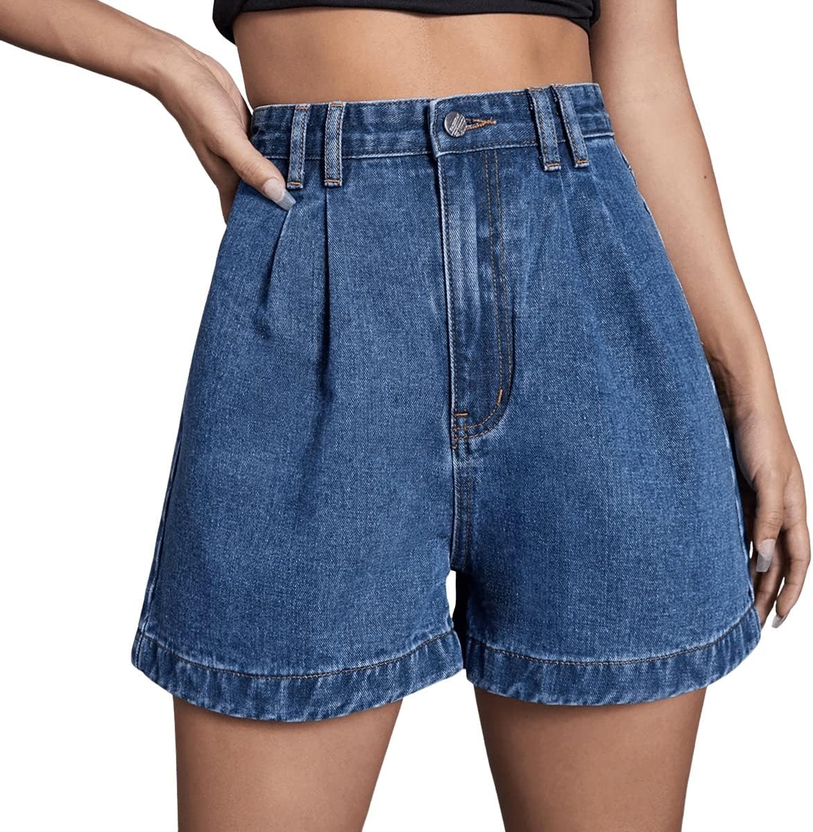 Women's High Waist Straight Leg Denim Shorts Kuwait Ubuy