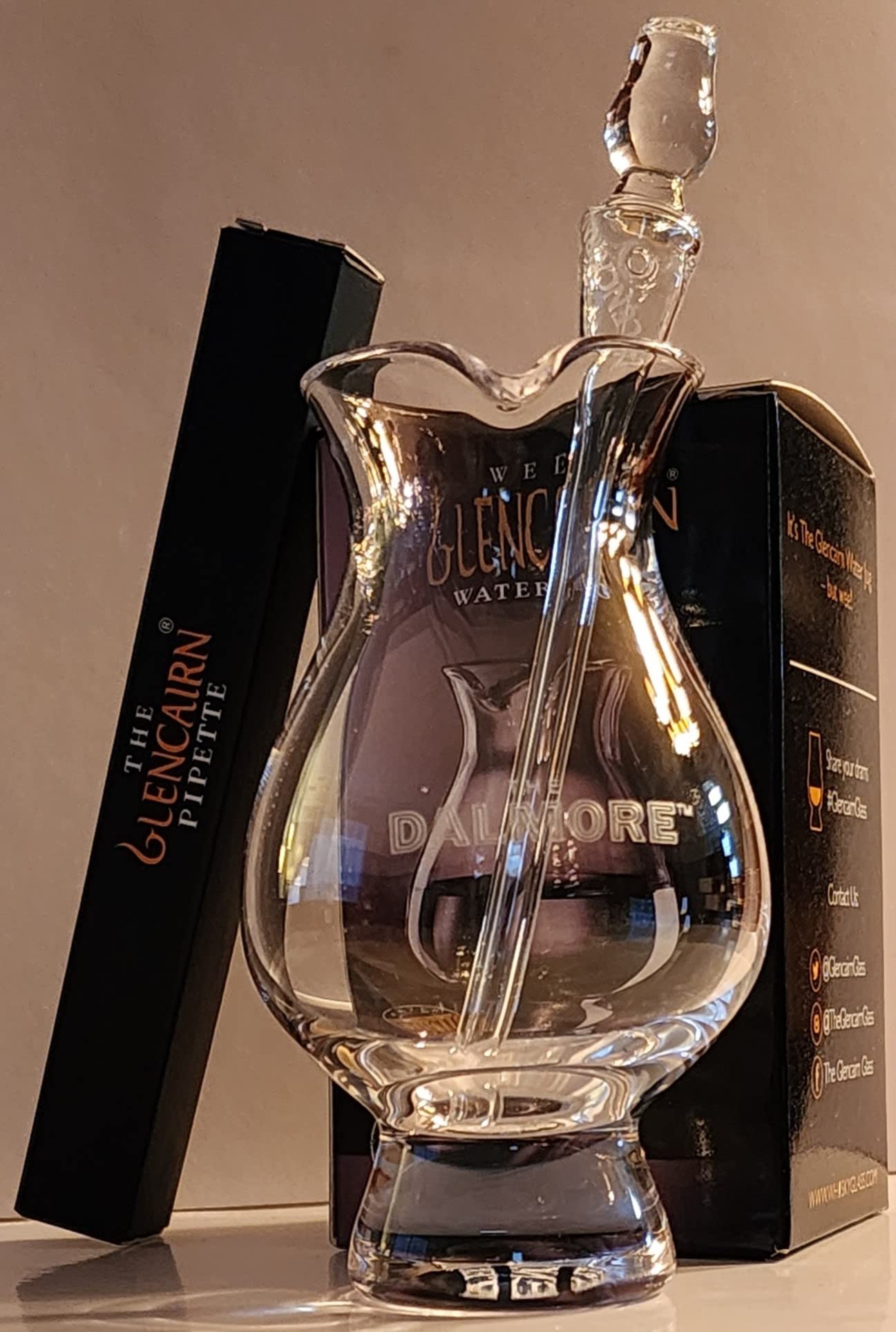 Dalmore Logo Wee Glencairn Handleless Scotch Whisky Water Jug w/Pipette
