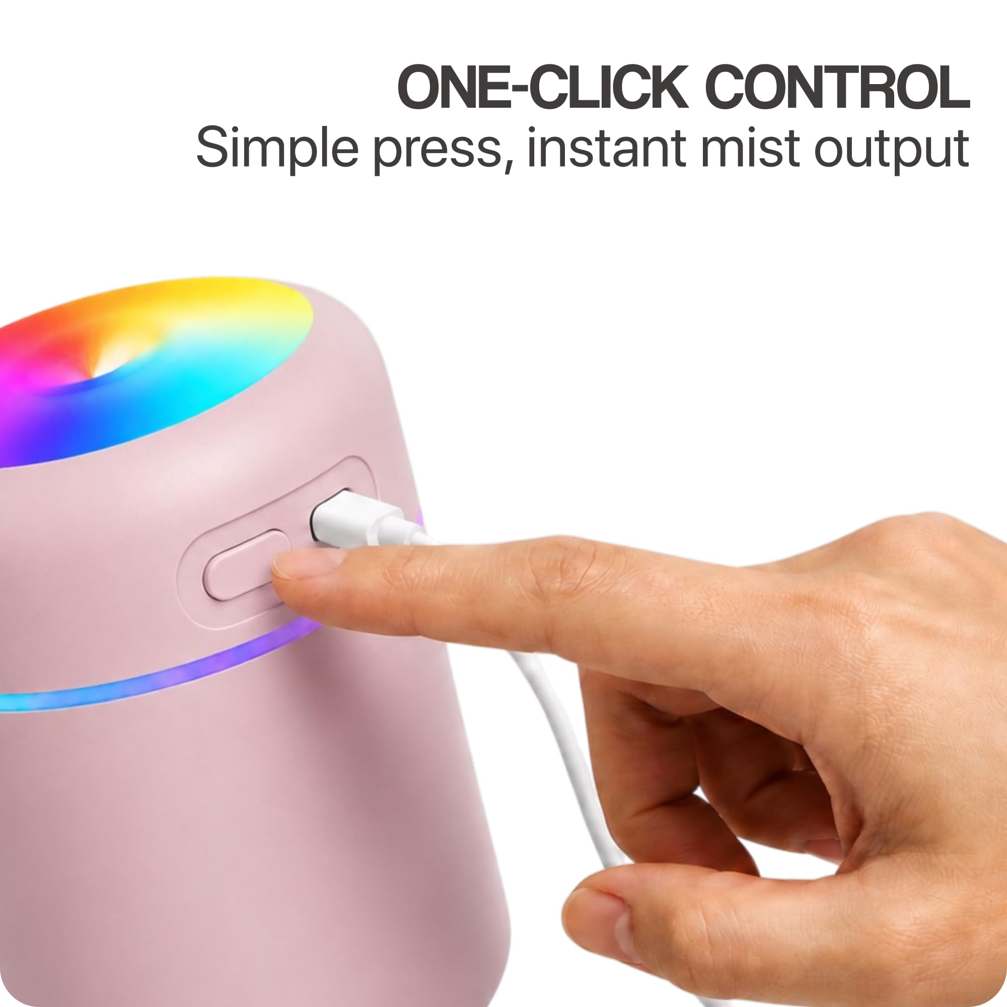 SELLER ZONE Humidifier With Colorful Light For Room, Bedroom, Office, Car (Grey), 300 ML 2