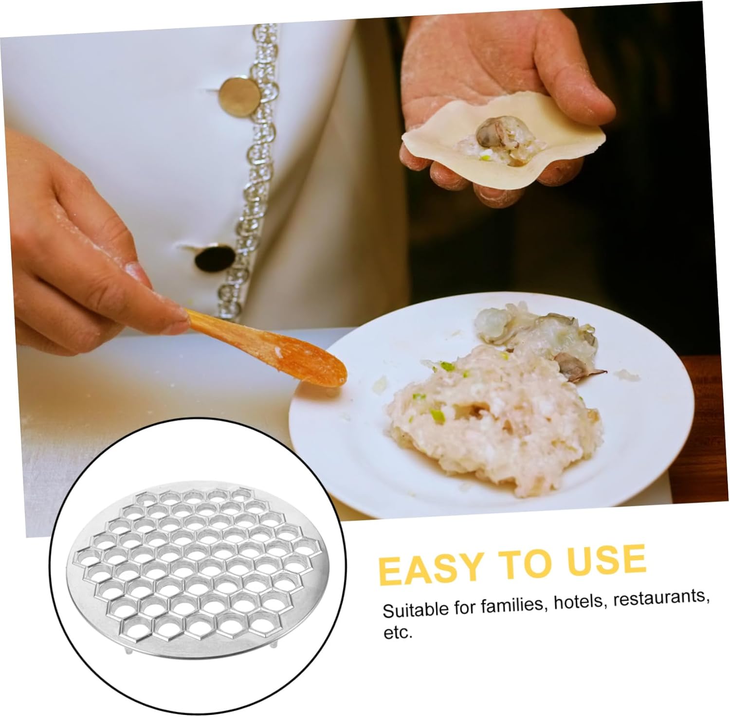 Luxshiny 61hole Maker Kitchen Russian Dumpling Mold Reusable Food Making Tool for Effortless Dumplings Aluminum Alloy Ravioli Maker Convenient Kitchen Gadget for Home Chefs