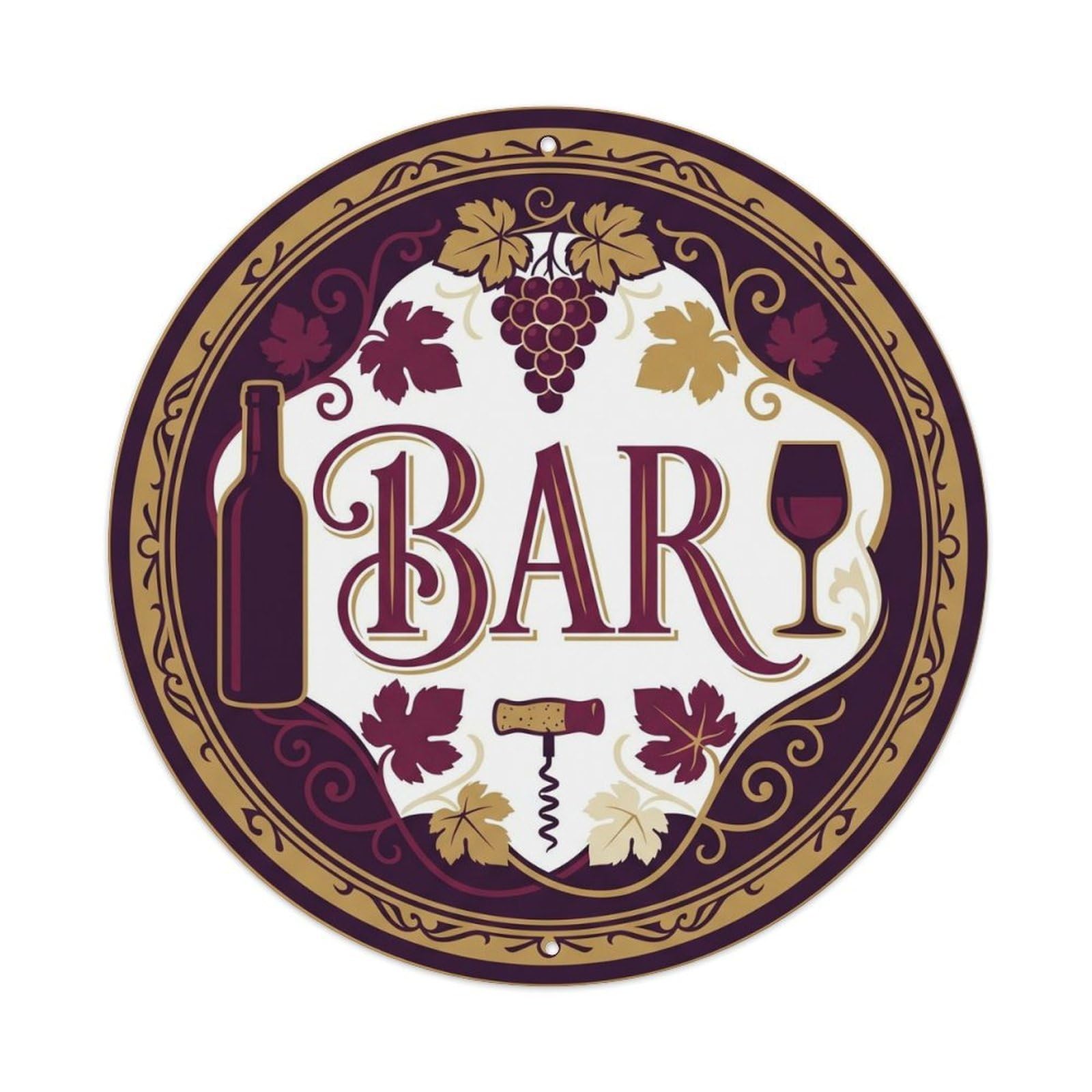 Vintage BAR Wine Cellar Emblem Metal Tin Sign Plaque