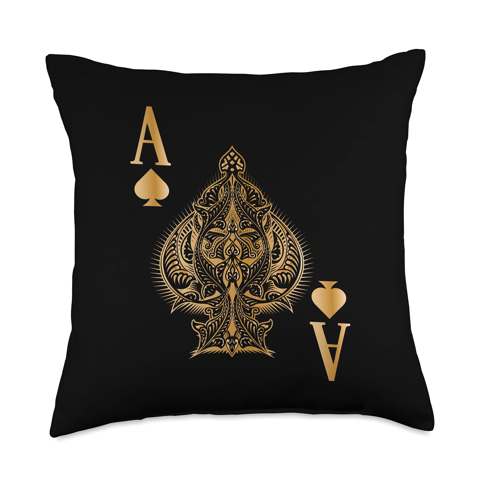 Spades Poker Ace I Texas Holdem Casino Cards Case Poker Throw Pillow