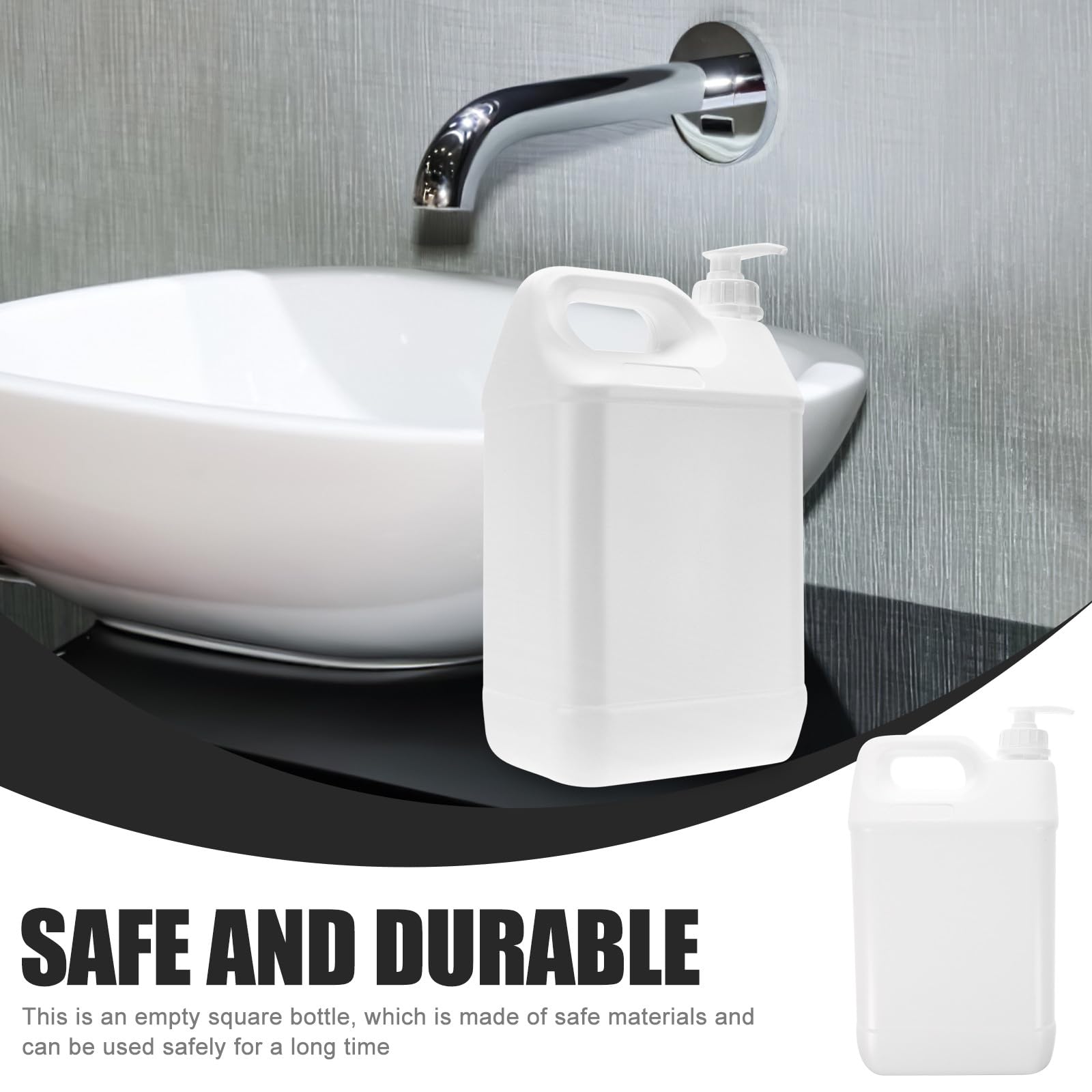 Dispenser Pompa da 5l per Sapone e Lozioni, Flacone Ricaricabile Bianco Tubo, Contenitore Erogatore per Cosmetici e Bagno, Apertura Ampia per Uso Domestico e Professionale