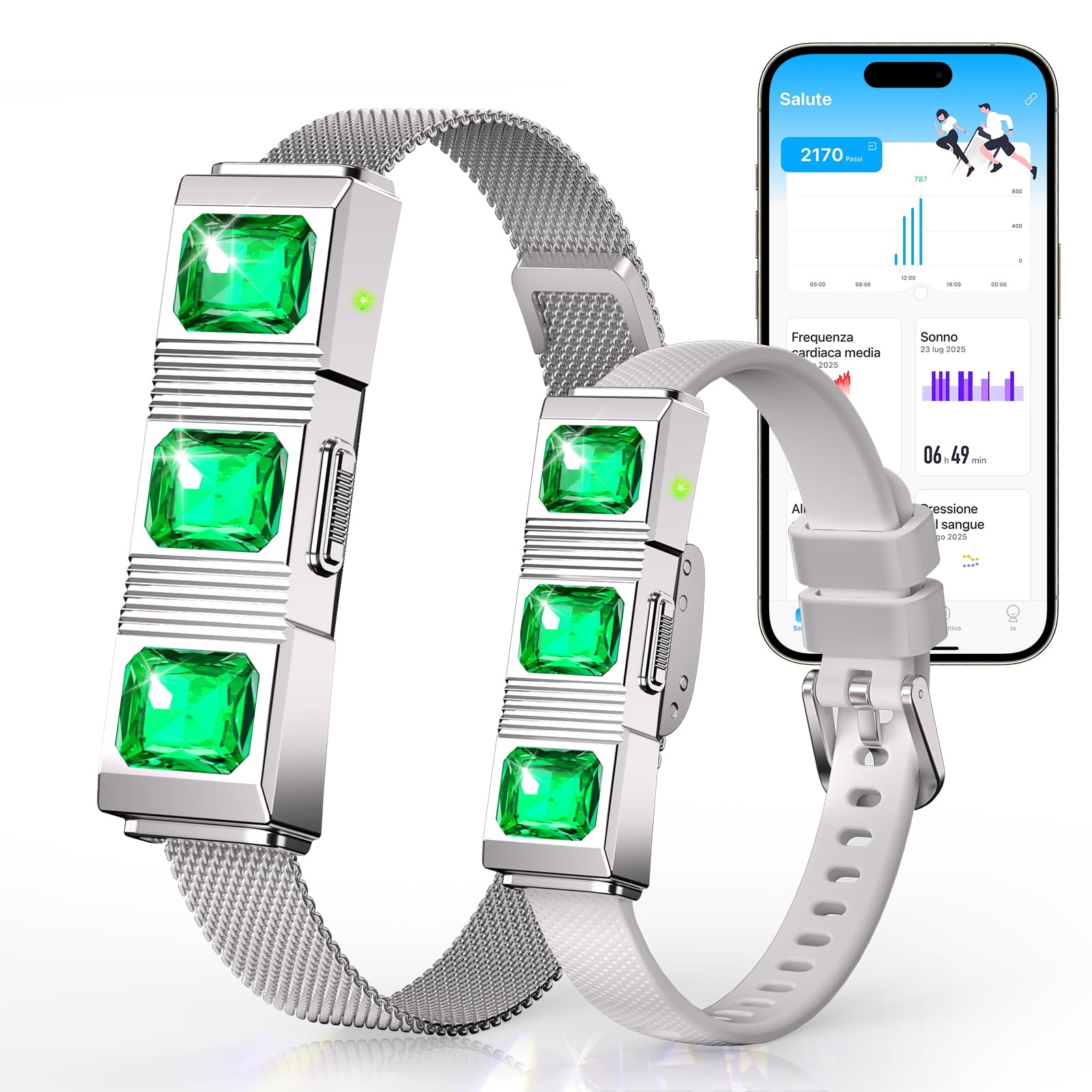 Fitness Tracker Smartwatch alla Moda senza Display per Uomo Donna | 24/7 Attività Sonno con Frequenza Cardiaca Ossigeno nel Sangue HRV, 20 Giorni, 170+ Modalità Sportive, nessun ABO Richiesto