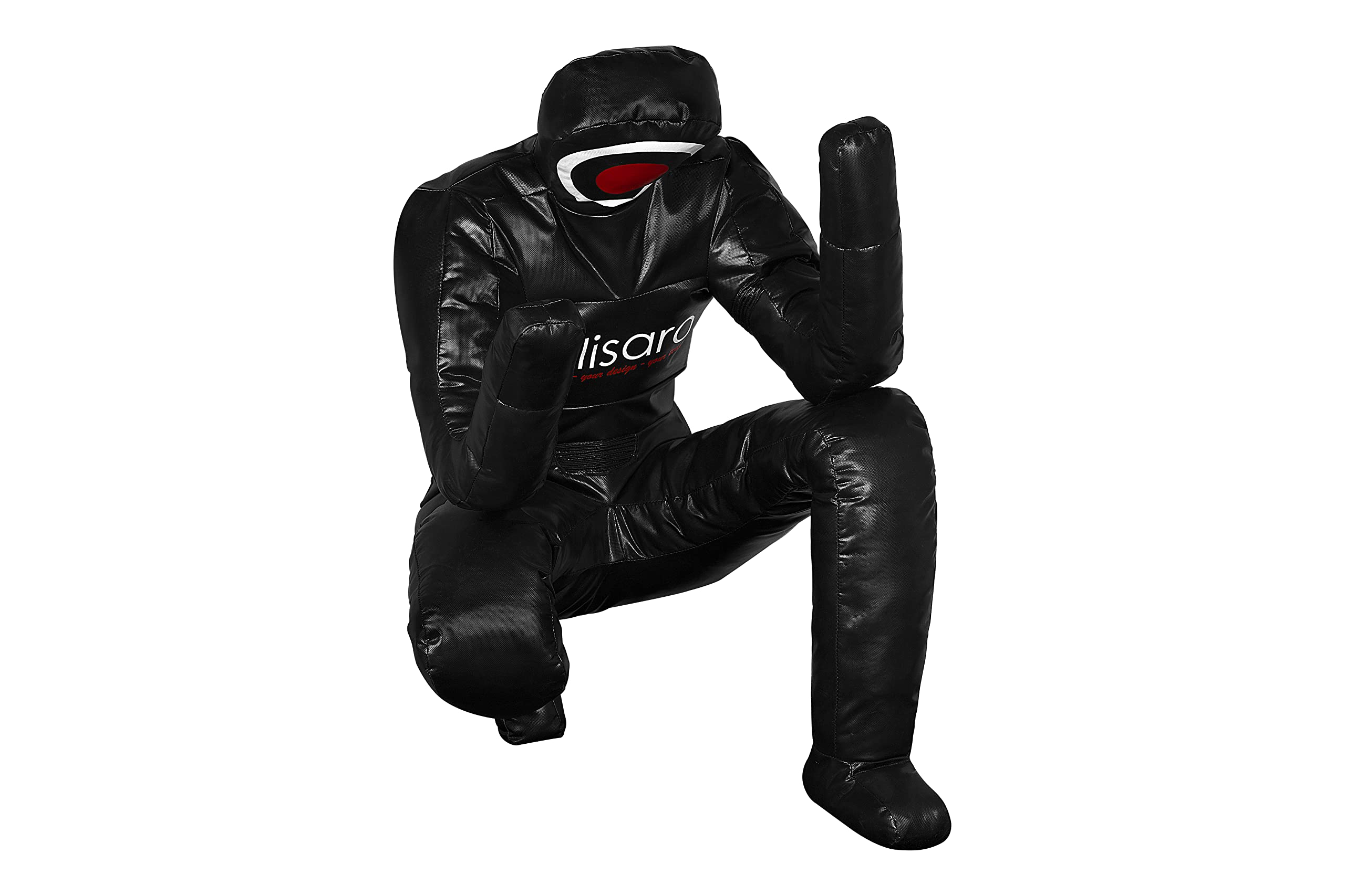 Lisaro Judo Dummy Schnuller Gr.180|MMA Grappling Dummy BJJ Wrestling Dummy Sitzposition brasilianischer JIU Jitsu | Selbstverteidigung Training Vinyl | UNGEFÜLLT |Grappling Dummy Schwarz