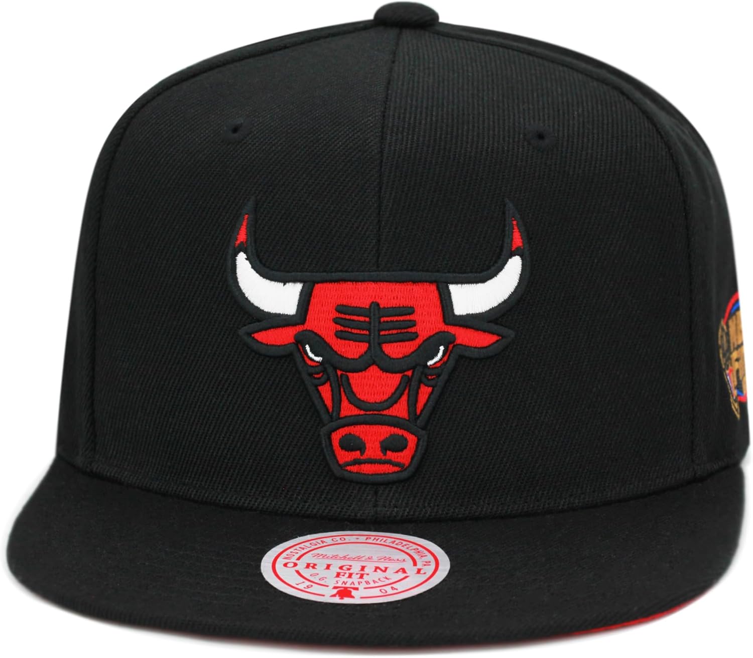 Mitchell & Ness Chicago Bulls 1996 NBA Finals Side Patch Snapback Hat Cap - Black