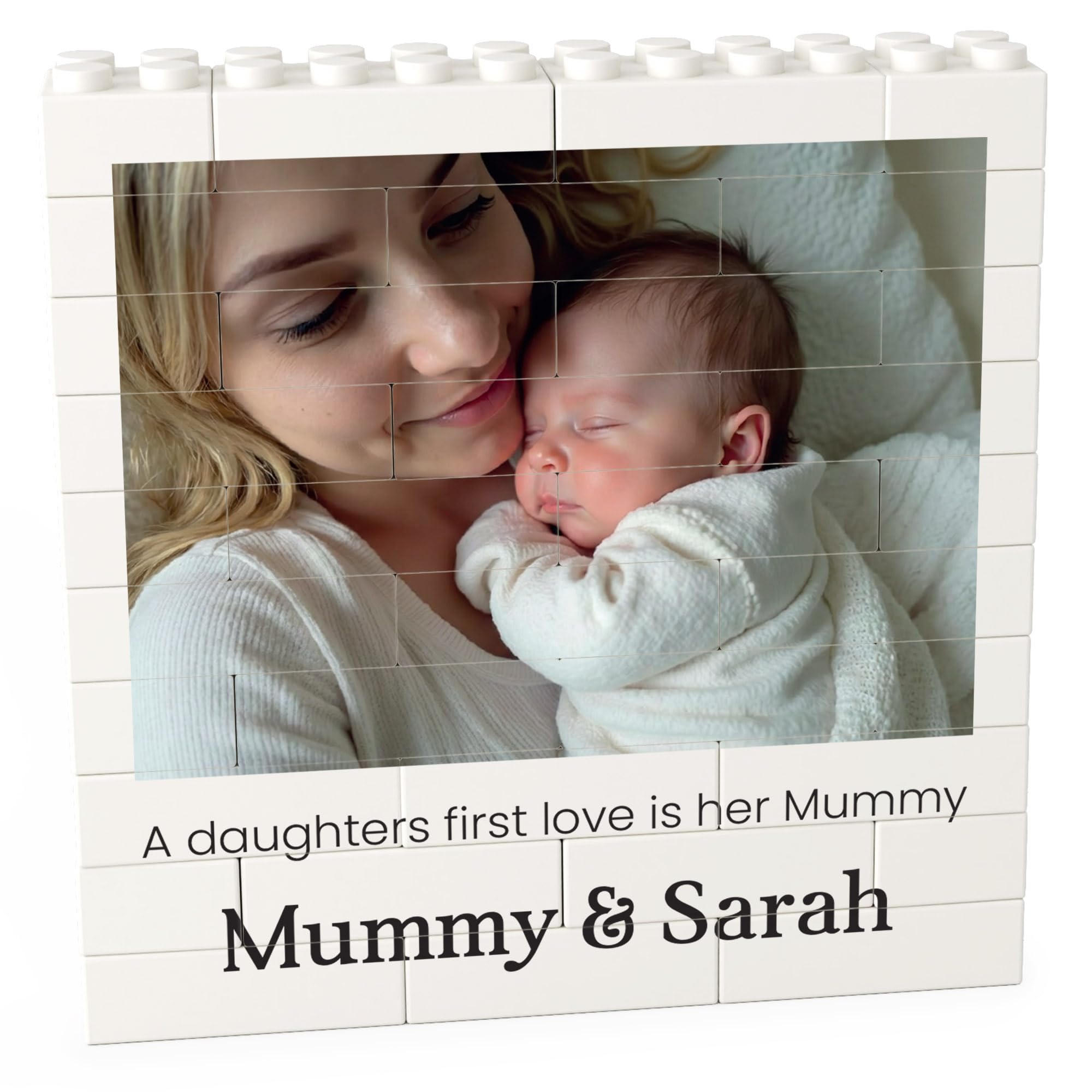 Beecreative Photo Building Block - Personalised Gift for Mummy from Daughter - Keepsake Present for Mothers Day and Birthday