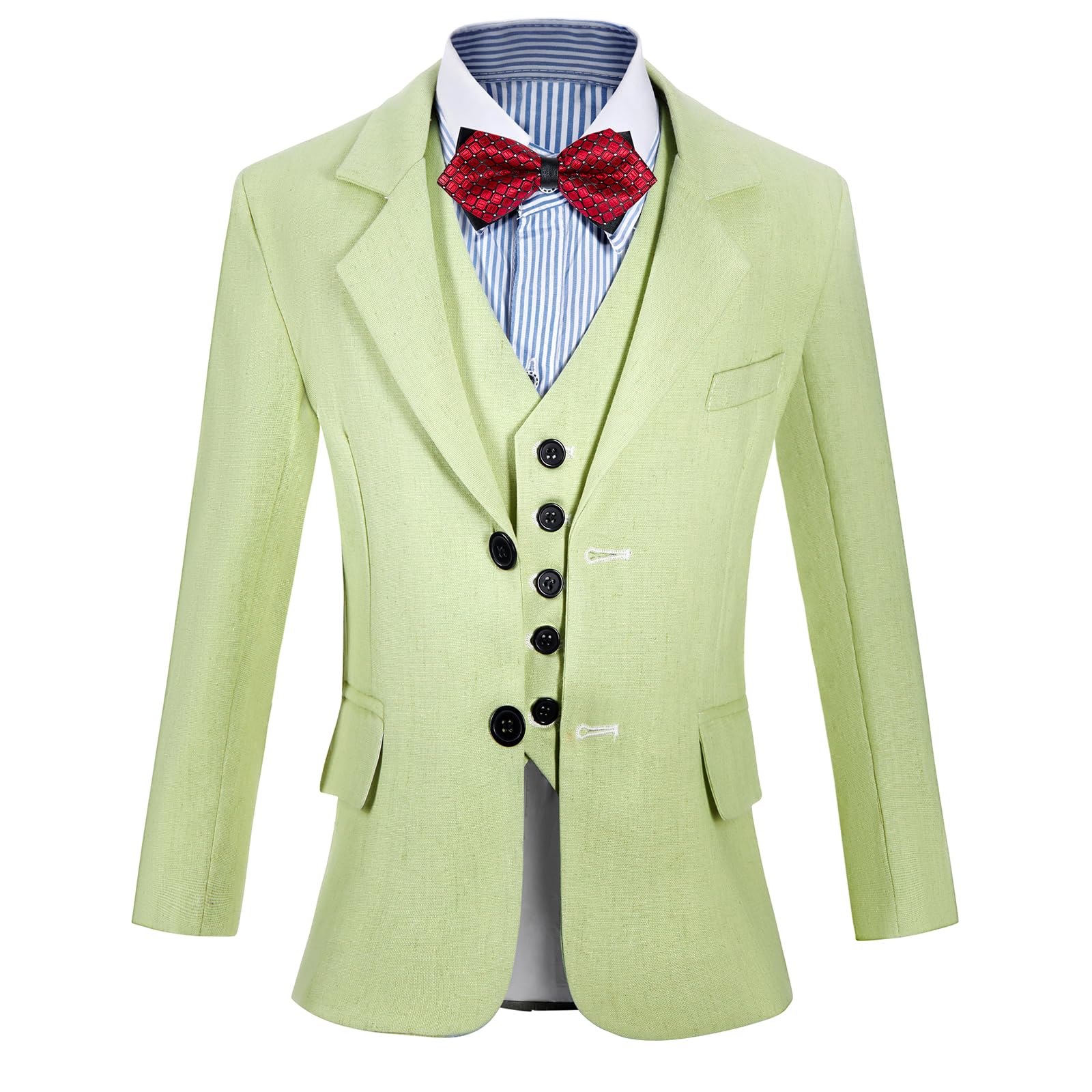 Costume 3 pièces en lin pour garçon Peak Label Slim Fit Costume Ensemble simple boutonnage mariage marié smoking