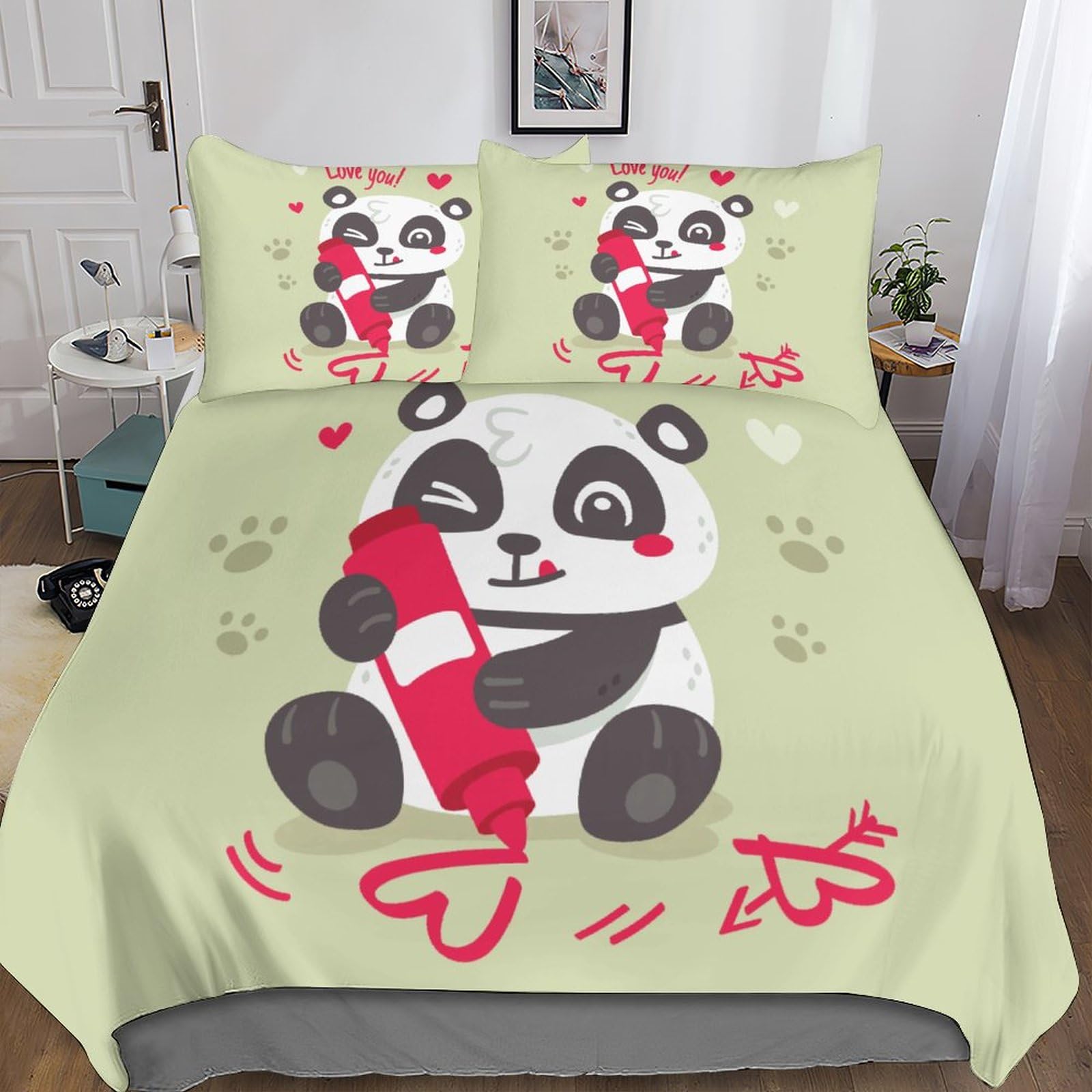 Housse de couette panda en microfibre : fini les draps froissés et ternes en 200x200