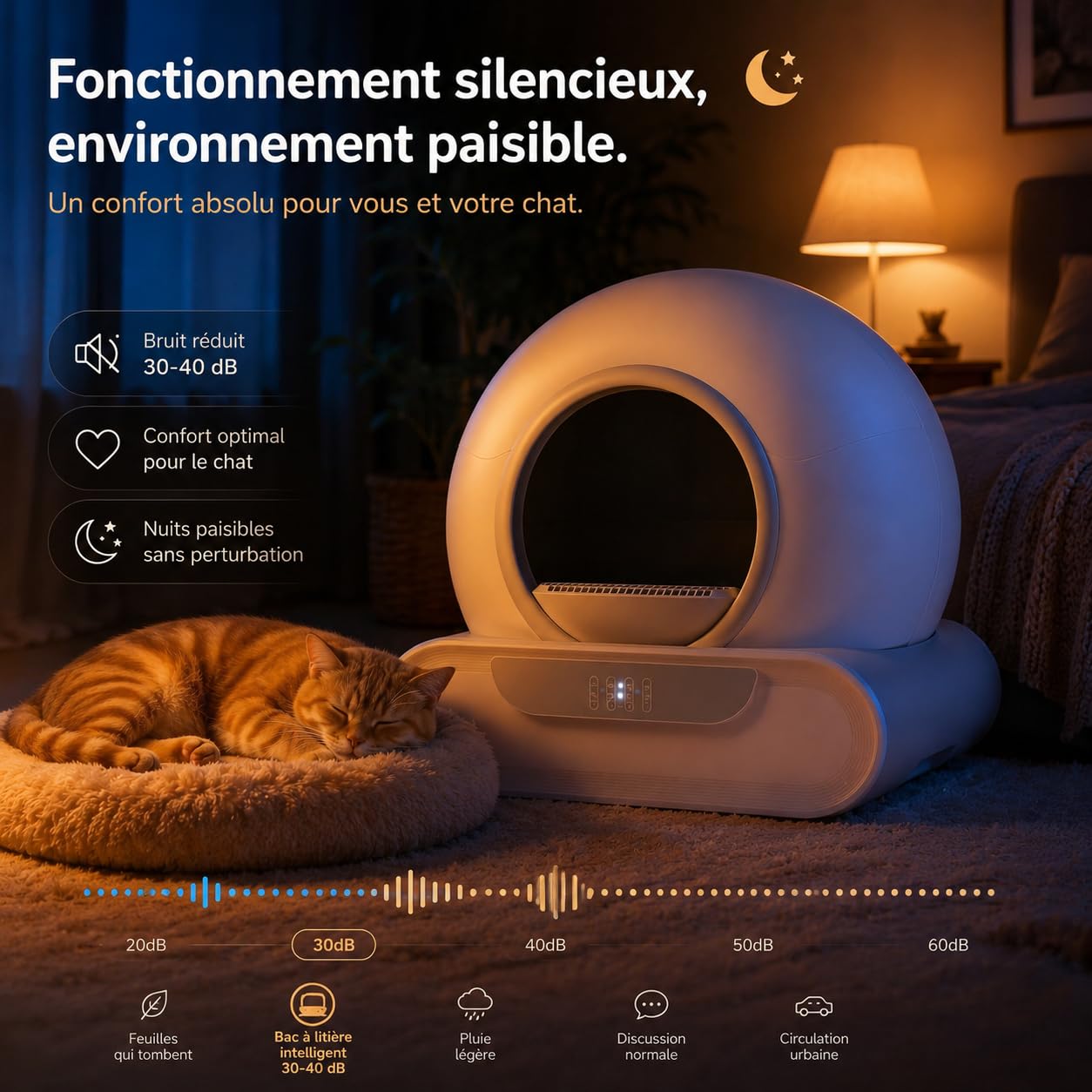Litiere pour Chat Litiere Automatique 74L XXL, Bac à Litière Intelligent avec APP, Détecteur Infrarouge, Capteurs de Poids, Grande Capacité et Design Fermé