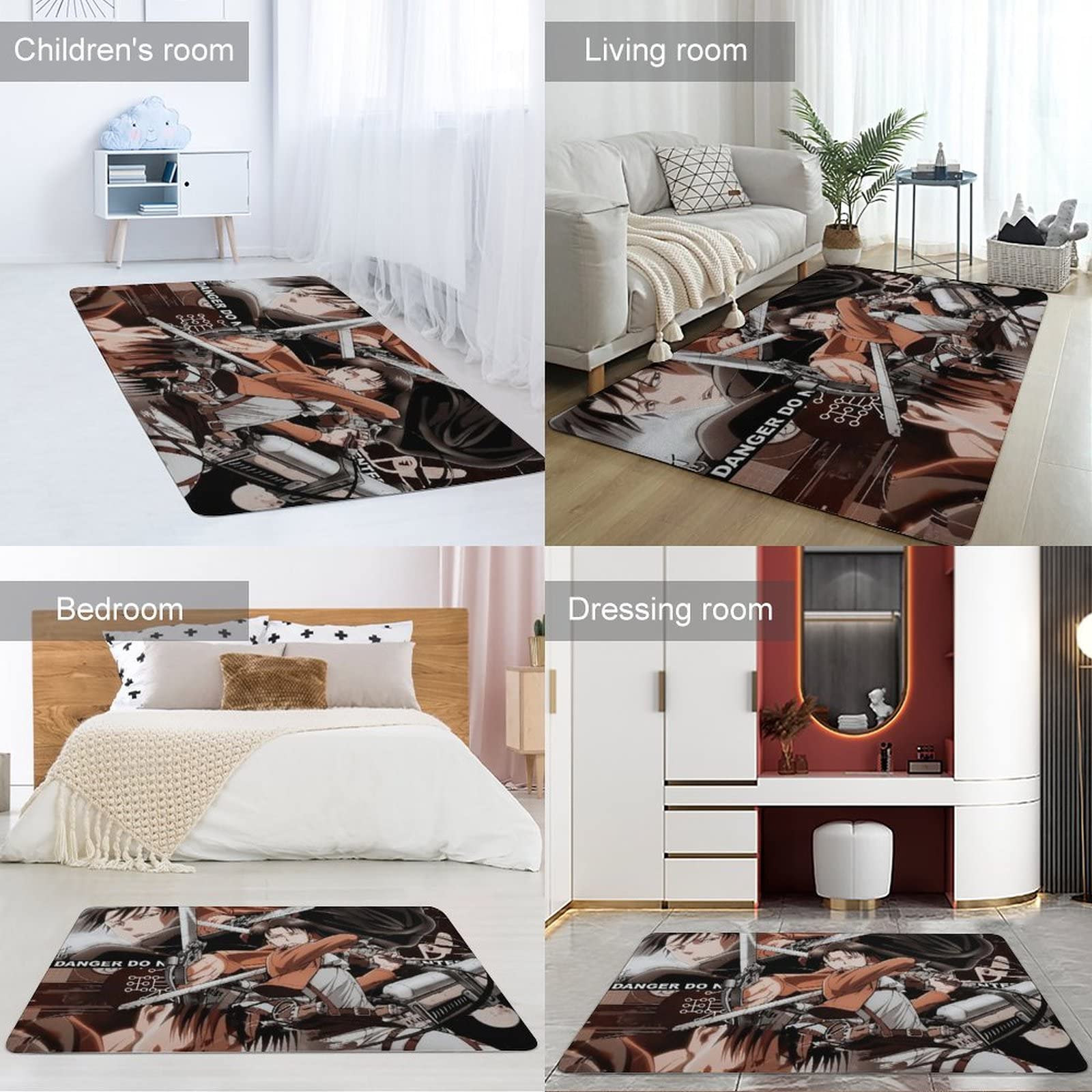 Amazon | 進撃の巨人 リヴァイ 兵長 カーペット おしゃれ ラグマット