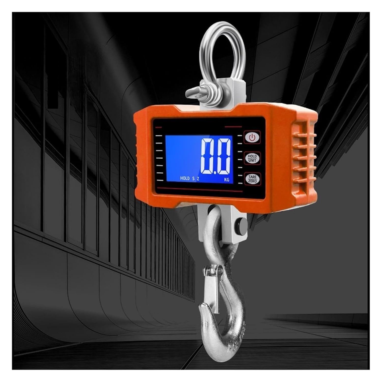 Crane Scale, 500/1000KG Aluminum Digital Crane Scale Heavy Duty Hanging with LED Screen Reinforced Ring and Hook for Industry,Convenient Operation(1000kgA)