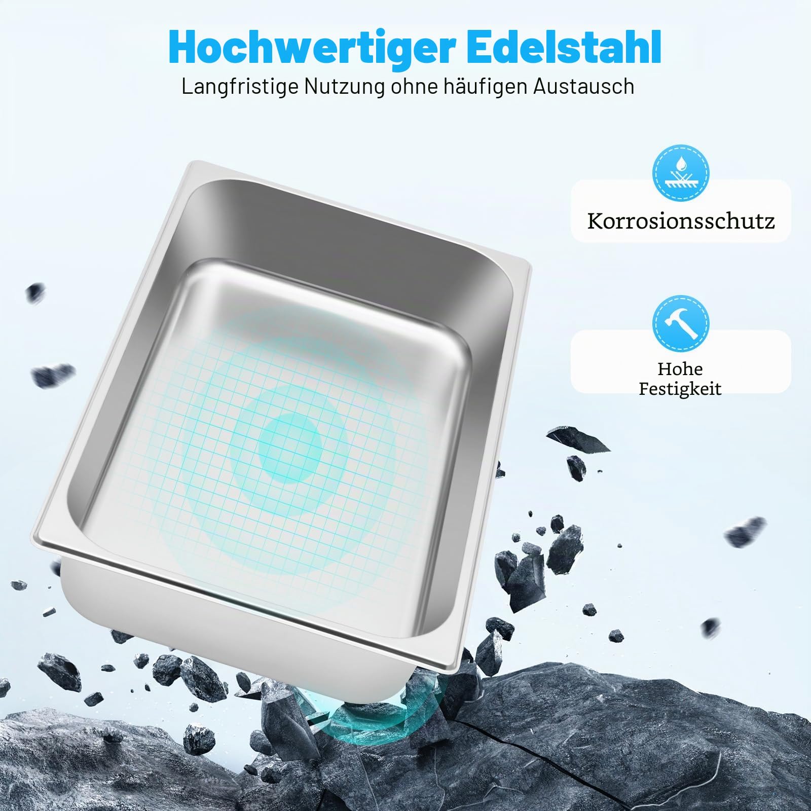 4 Stück Deep Gastronormbehälter Edelstahl Lebensmittelschalen,Behälter Wärmebehälter Chafing Dish Wärmeerhaltung Platzteller,für Hotelpfanne Buffet 20x12x4 Zoll