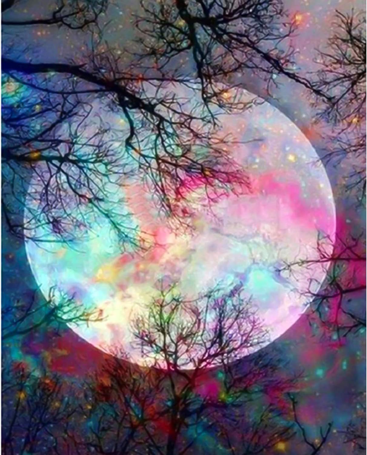 XPCARE 5D Diamond Painting Bright Moon Full Drill Embroidery Cross Stitch Picture Supplies Arts Craft Wall Sticker Decor(12X16Inch), BrightMoon