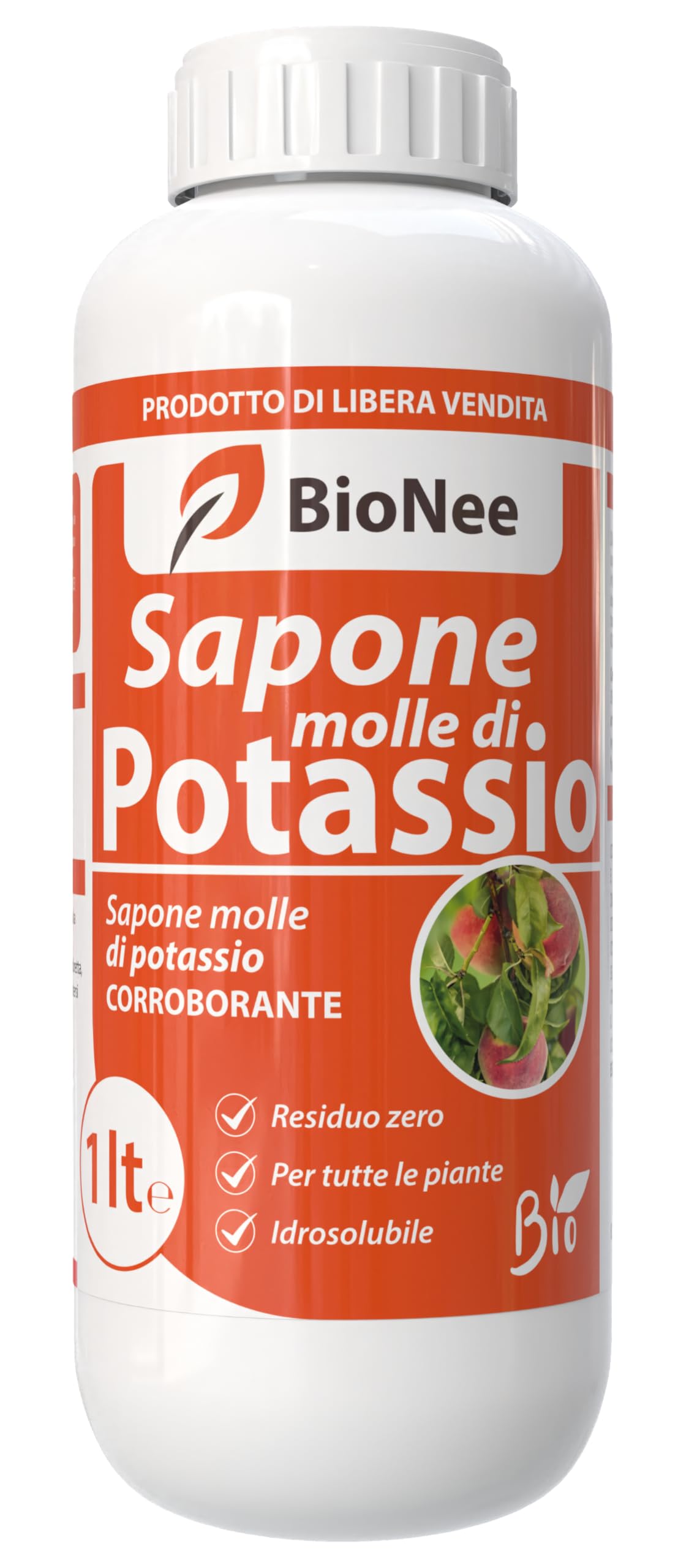Sapone Molle di Potassio – Protezione Naturale e Biologica per Piante Sane e Rigogliose - insetticida naturale biologico - corroborante potenziatore delle difese naturali (1 litro)