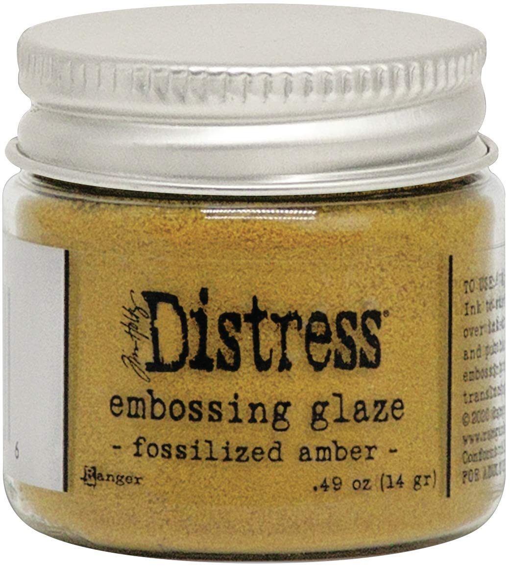 Tim Holtz - Ranger Ranger-Tim Holtz Distress Embossing Glaze-Fossilized Amber, 1 oz jar, TDE70986