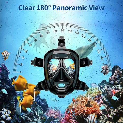 Miniatura 4 de Full Face Scuba Mask with Camera Mount, 180 View Panoramic Full Face Diving Mask, Anti-Fog & Anti-Leak Scuba&Snorkel Mask for Scuba Diving,
