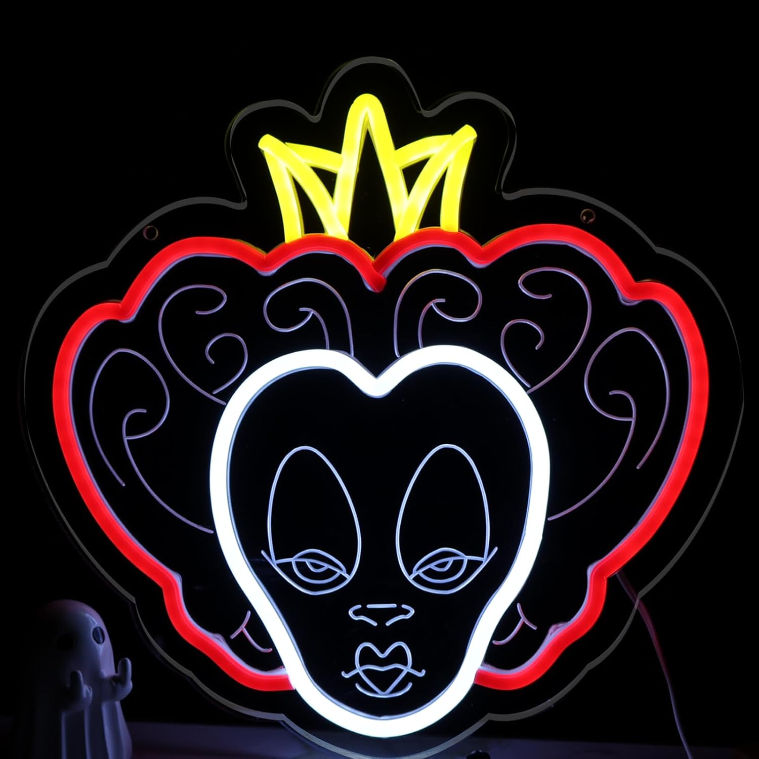 Queen of Hearts Neon Signs Alice In Wonderland LED Lights for Wall Decor Red Neon Lights with Dimmer Switch for Party,Birthday,Bedroom Decoration and Gifts of Christmas,Halloween 12.4 * 12.2 IN