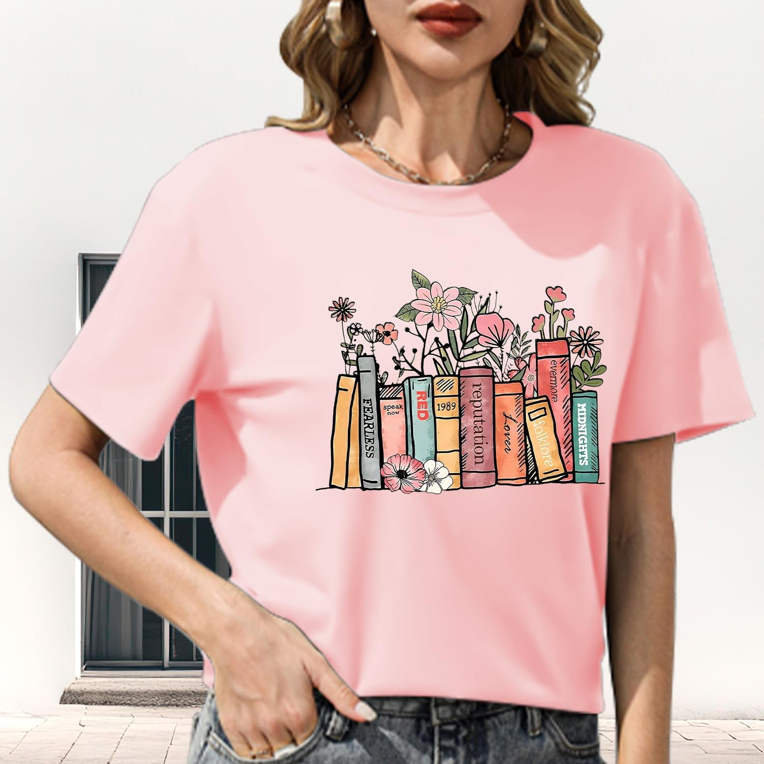 Bookish Gifts for Women Reading Shirts for Women I Love Books Tshirt Book Lovers Graphic Tee Tops - Image 3