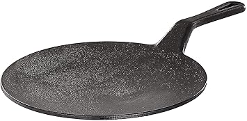 CALIST Pre-Seasoned Super Smooth Cast Iron Roti Tawa with Long Handle (26 cm) - 1 Piece