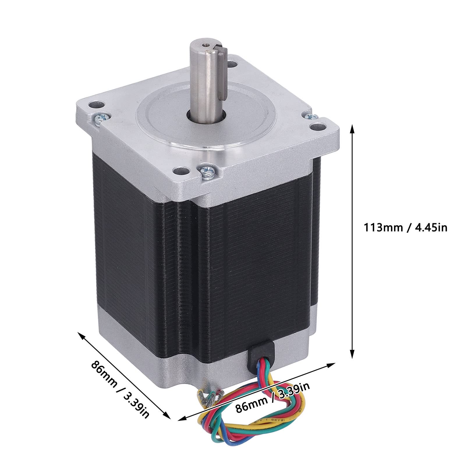 FTVOGUE Schrittmotor Hybrid 2-Phasen-CNC-Motor 14 Mm Keilnutwelle 8,5 Nm