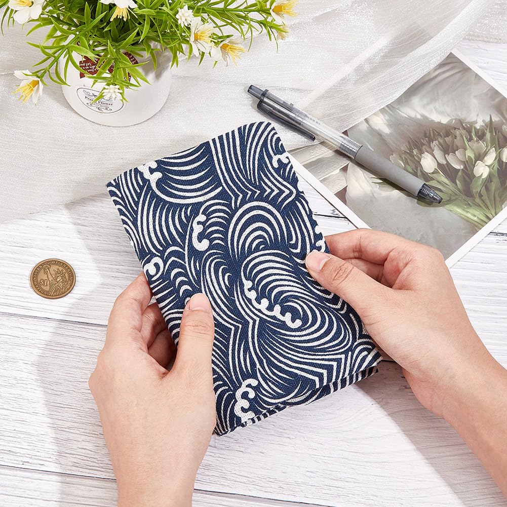 CRASPIRE Book Cover Fit A6 Size 6.3 x 4.3 inch Soft Linen Fabric Japanese Ocean Wave Washable Book Sleeve Hardcover Paperback Softcover Book Protector for Book Lovers Classroom Students Teacher - Image 3