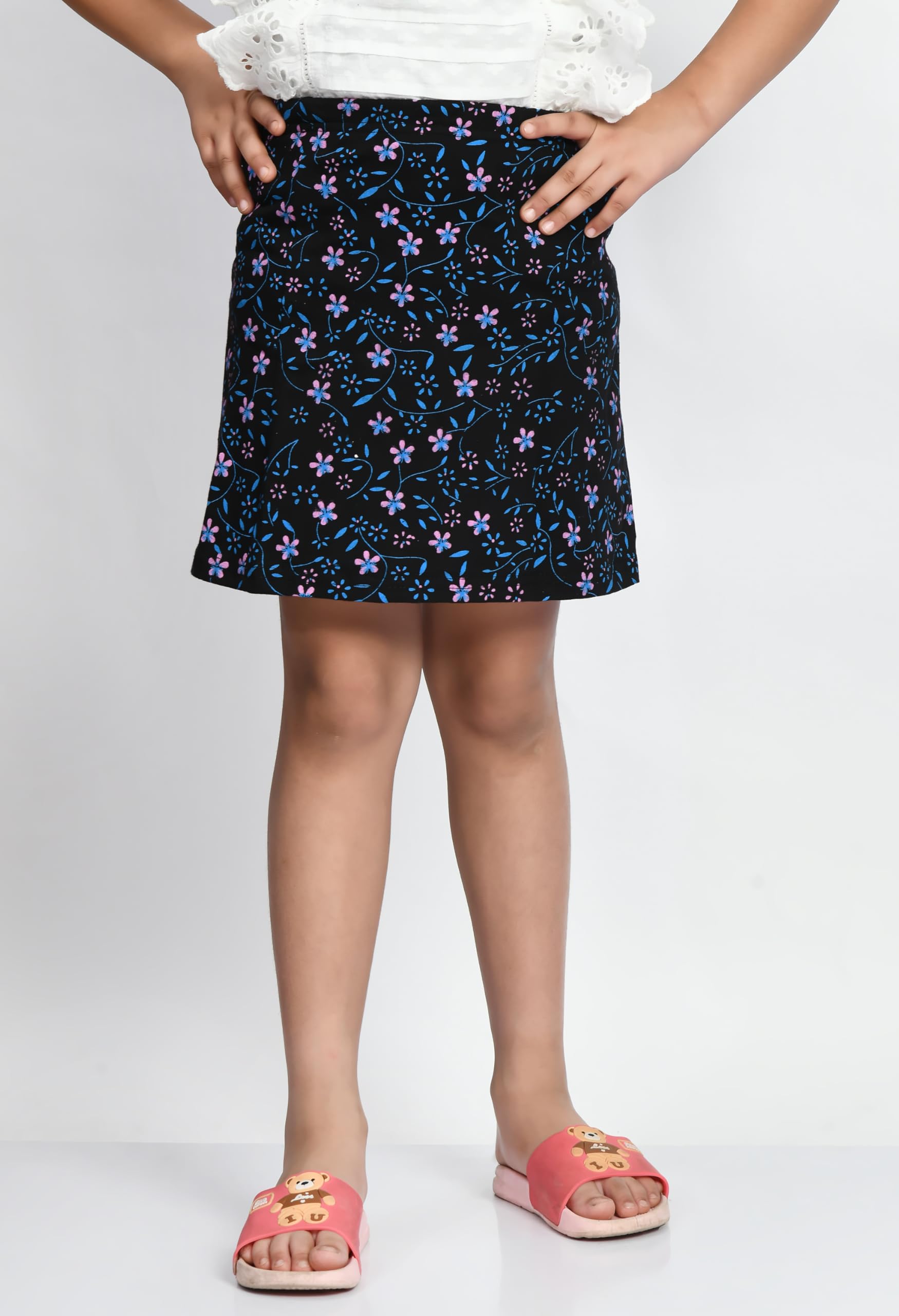 Girls Cotton Allover Printed Mini Skirts Summer (Pack of 4) Multicolor118 1